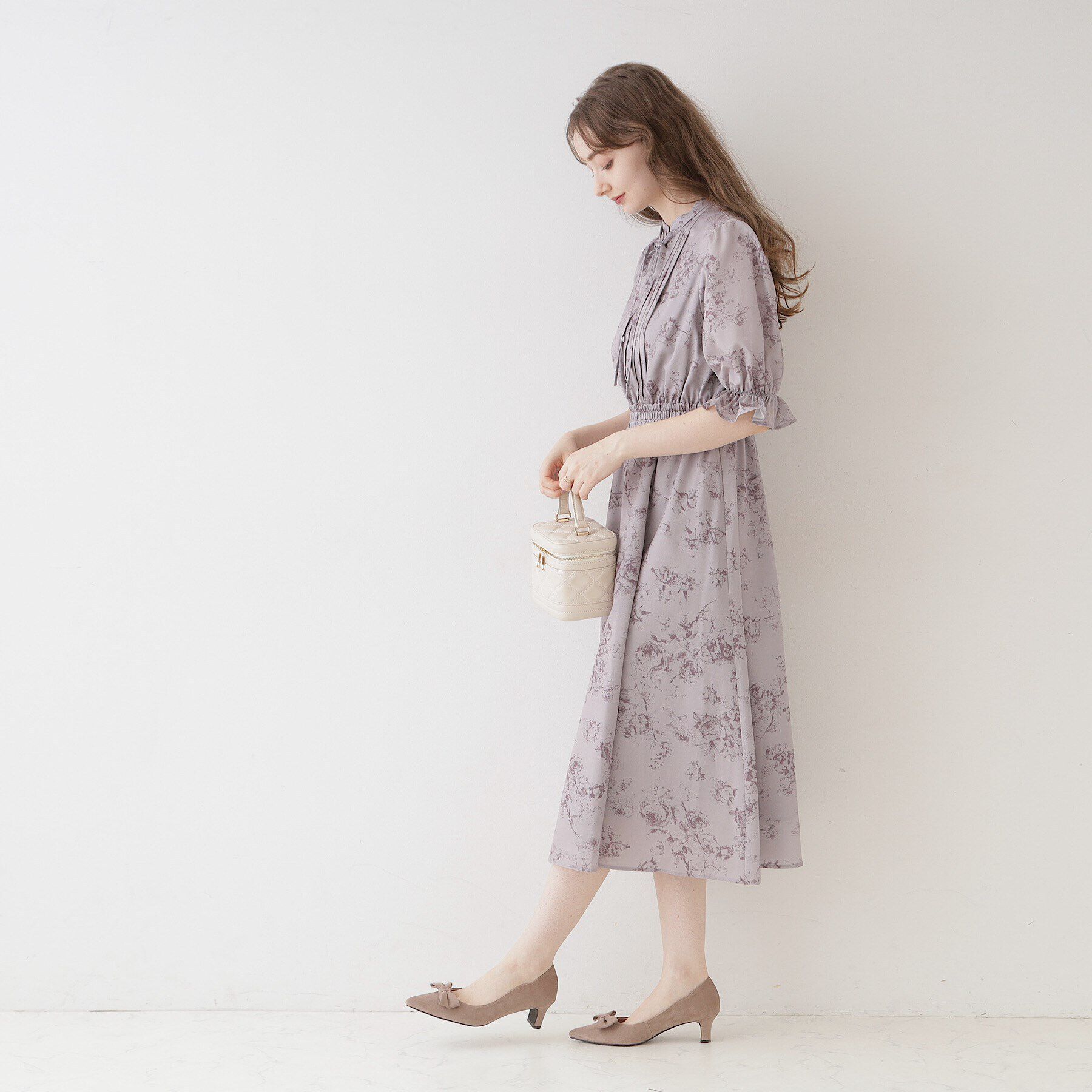 Couture broach「【オトナのためのクラシカルワンピ】花柄5分袖ワンピース」|ワンピース|