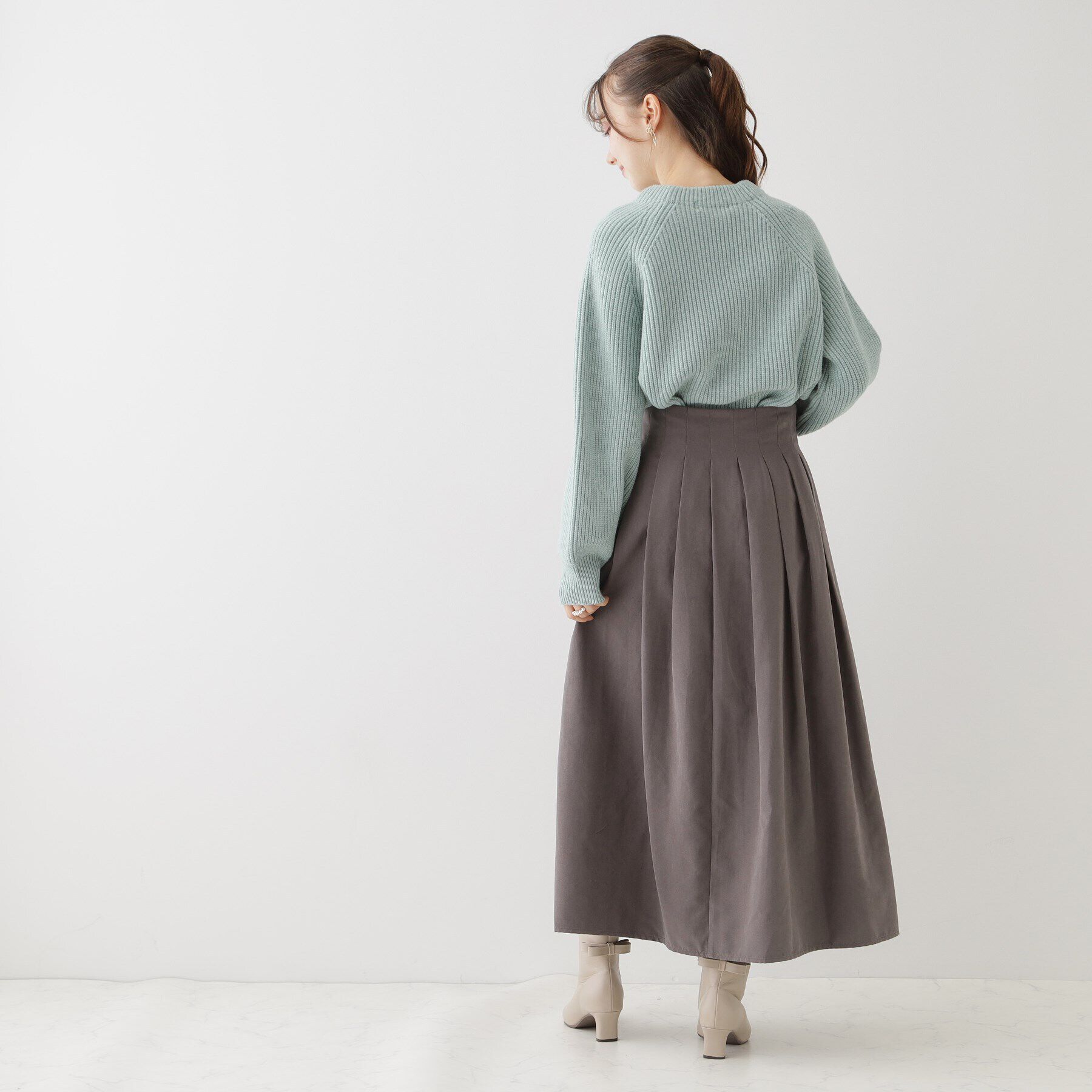 Couture broach「【大人フェミニン・ぽわん袖】スノー釦アラン柄ニット」|ニット・セーター|