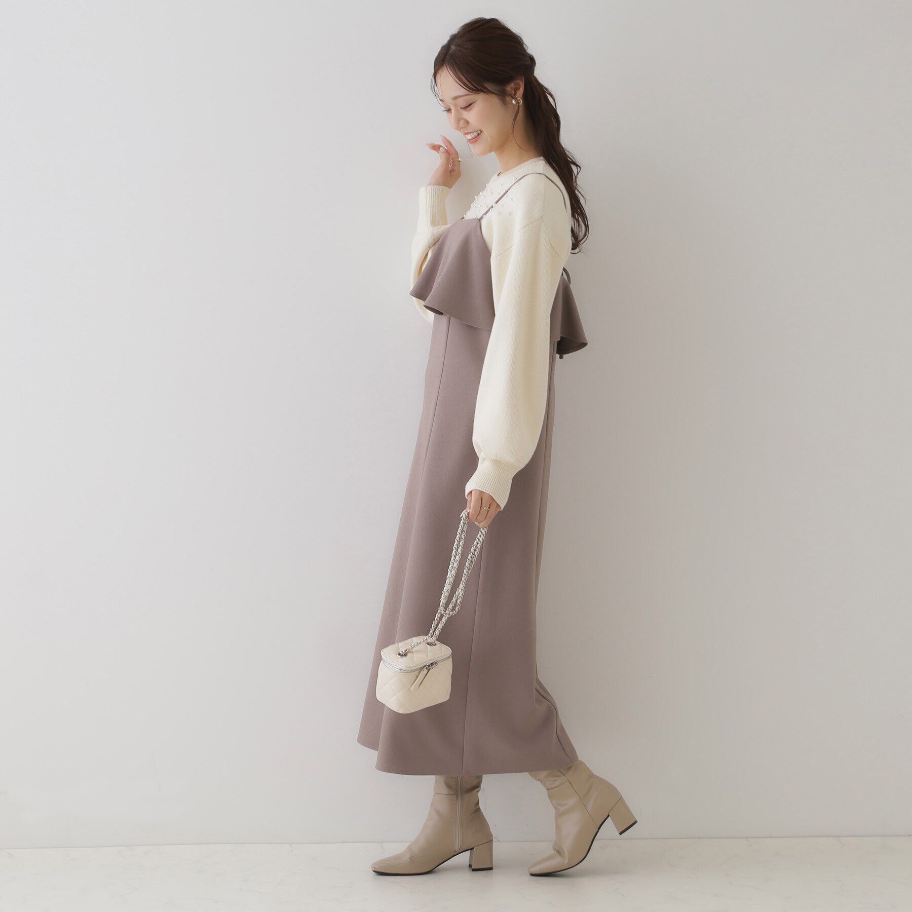 Couture broach「【スッキリ華奢みえが叶う】フレアデザインキャミワンピース」|ワンピース|