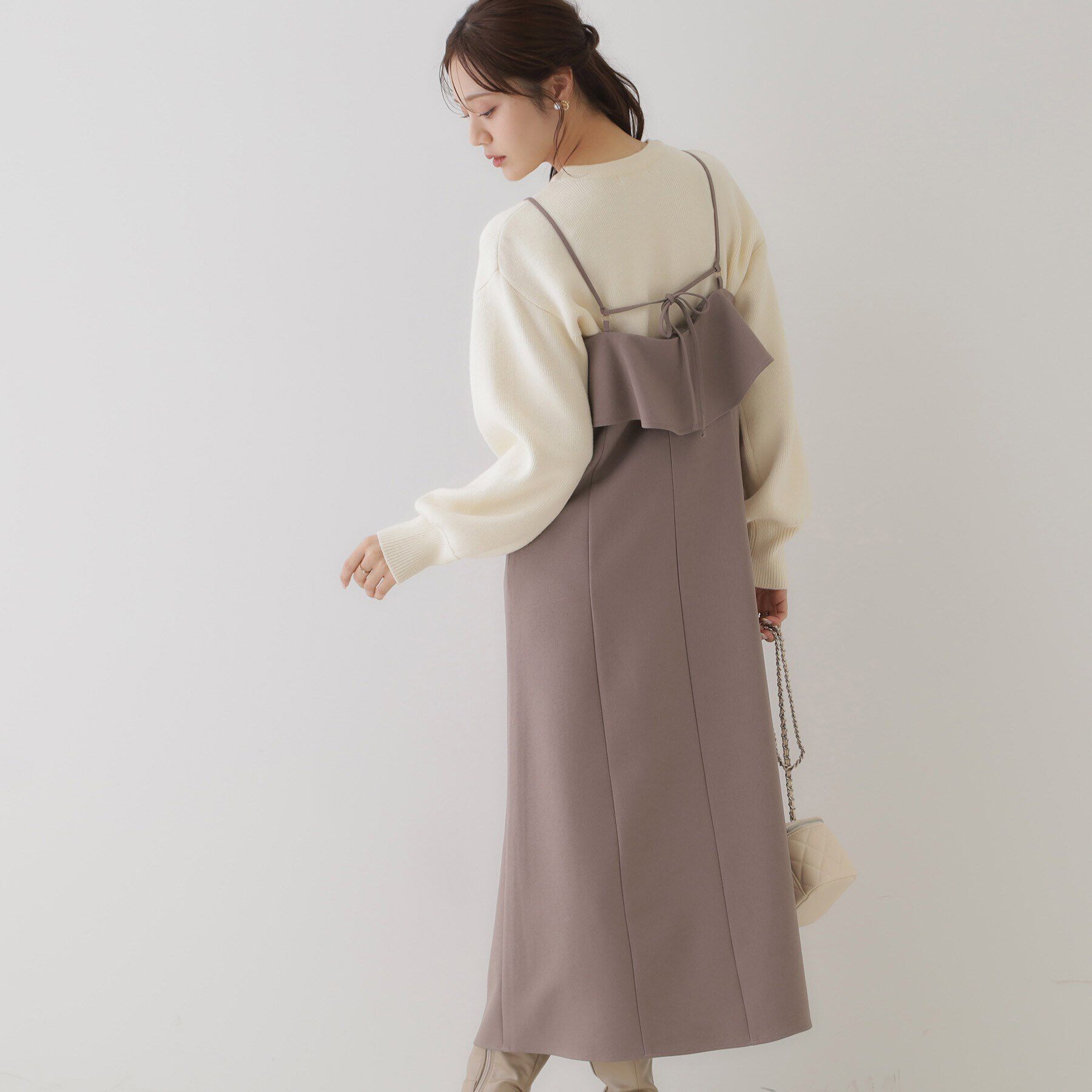 Couture broach「【スッキリ華奢みえが叶う】フレアデザインキャミワンピース」|ワンピース|