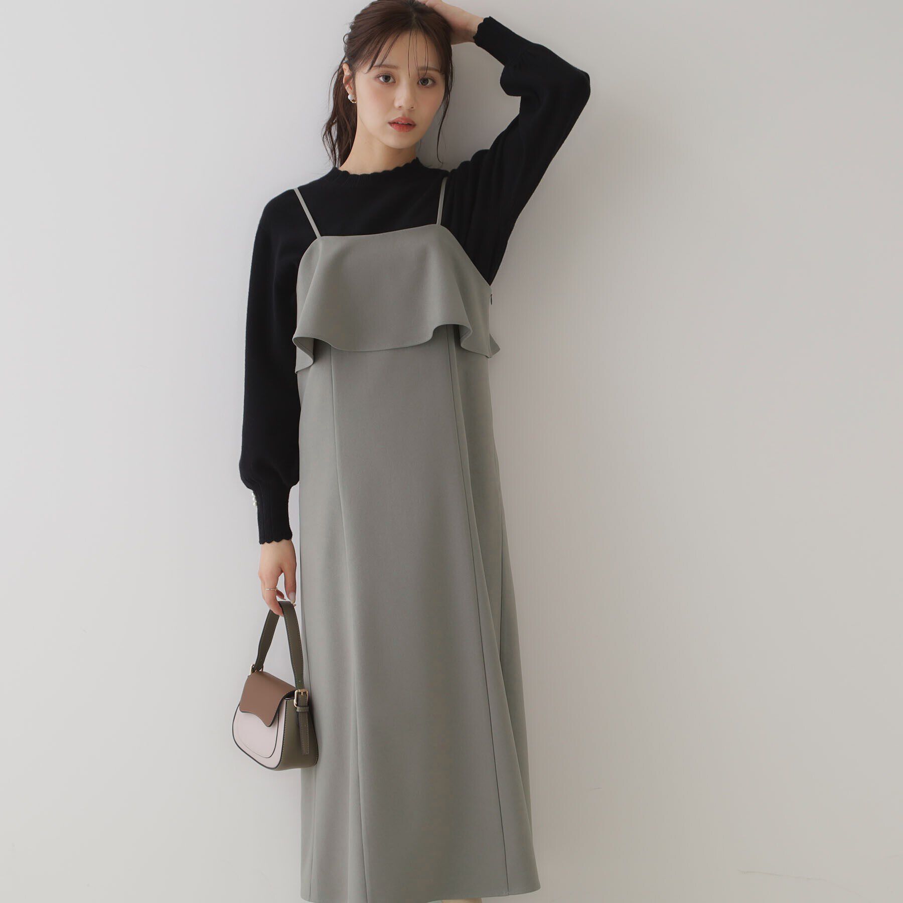 Couture broach「【スッキリ華奢みえが叶う】フレアデザインキャミワンピース」|ワンピース|ﾄｰﾌﾟ(054)