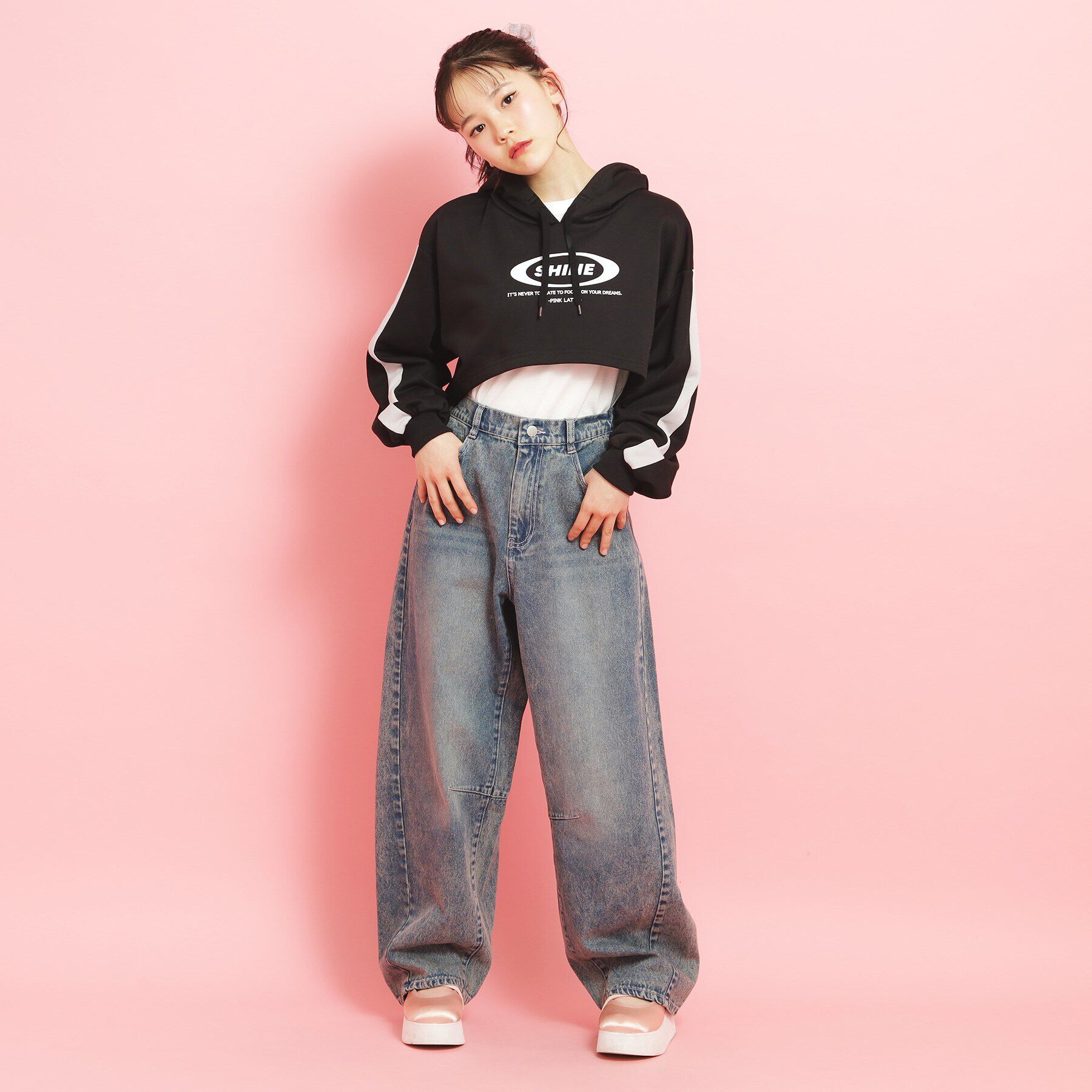 PINK-latte「【セットアイテム】裏毛短丈パーカ＋タンクトップ」|その他|