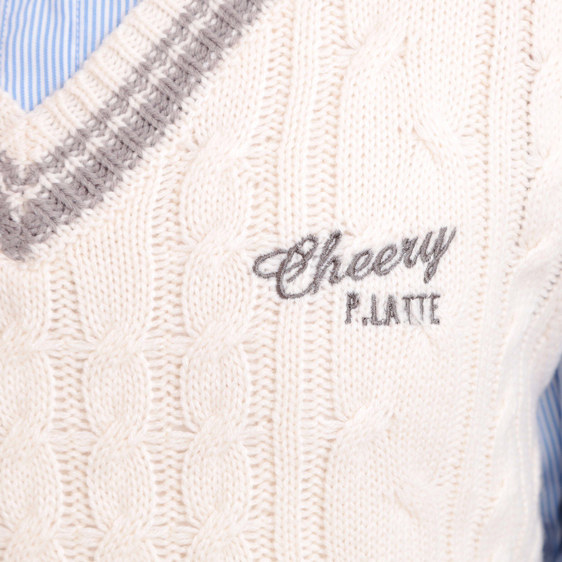 PINK-latte「ニットベストレイヤード長袖シャツ」|シャツ・ブラウス|