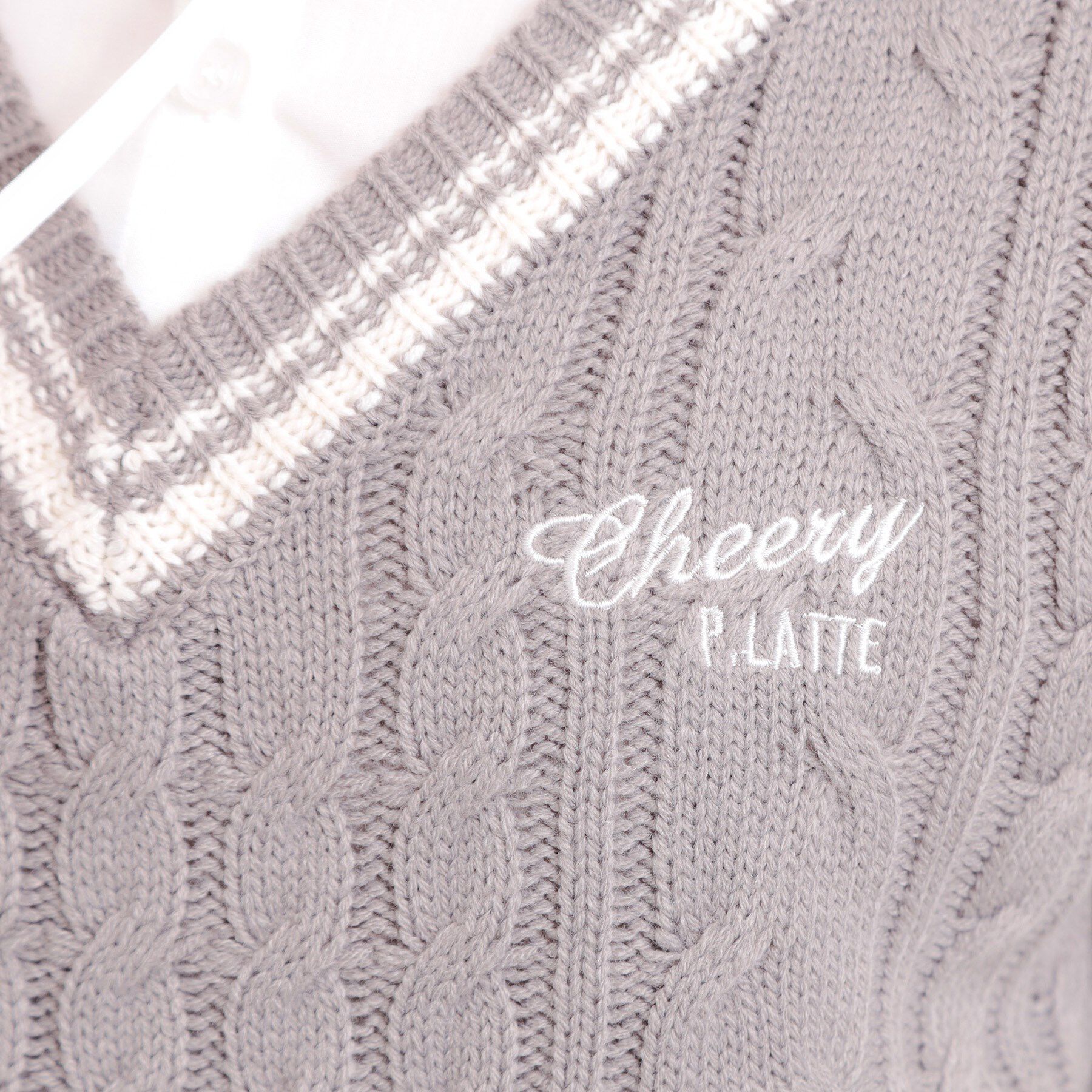 PINK-latte「ニットベストレイヤード長袖シャツ」|シャツ・ブラウス|