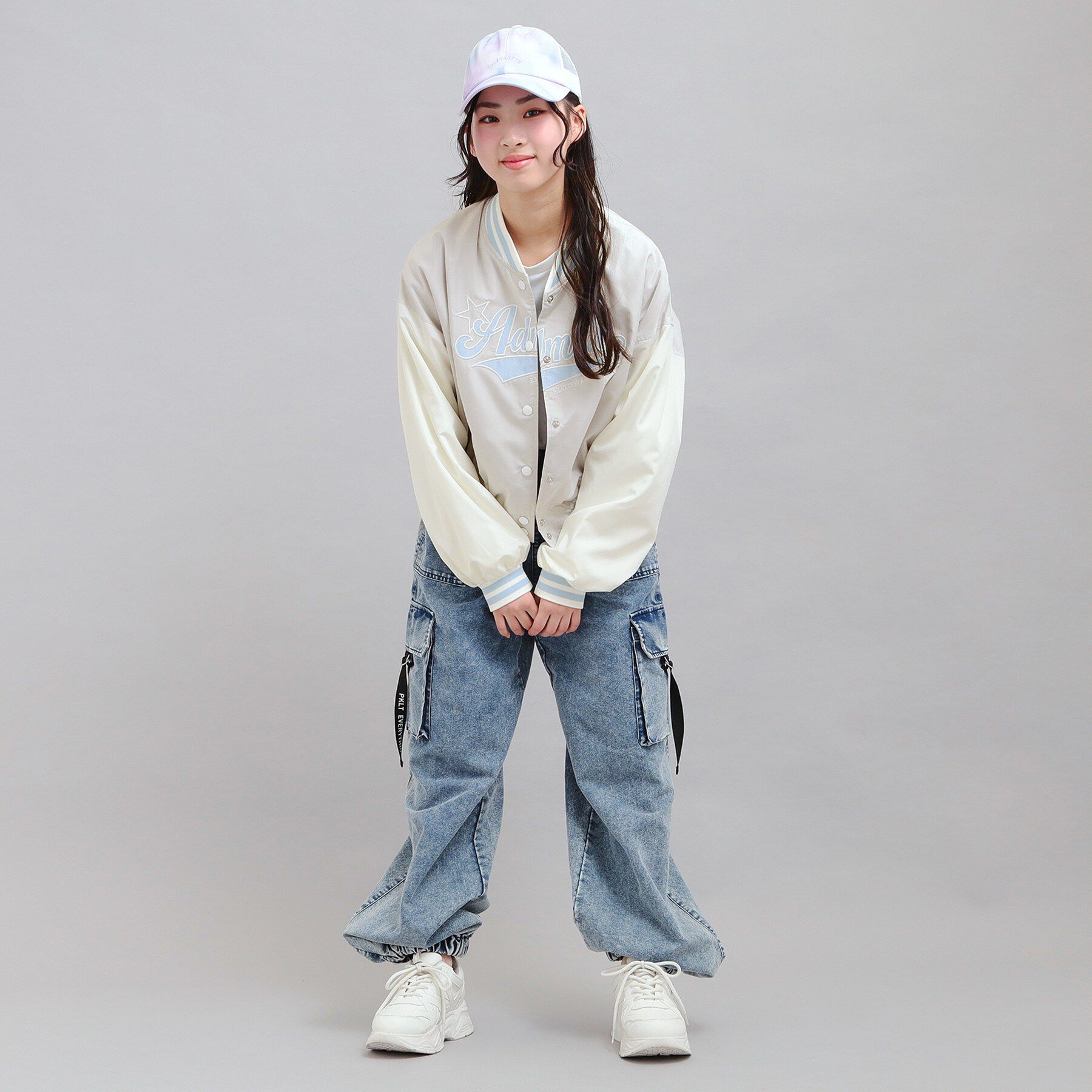 PINK-latte「チアロゴアップリケスタジャン」|ブルゾン・スタジャン|