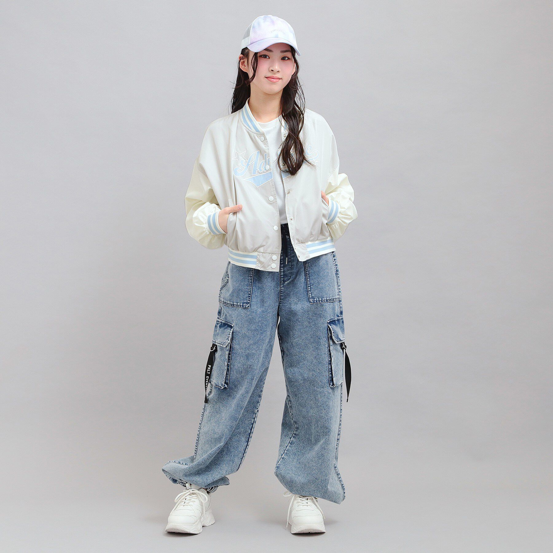 PINK-latte「チアロゴアップリケスタジャン」|ブルゾン・スタジャン|