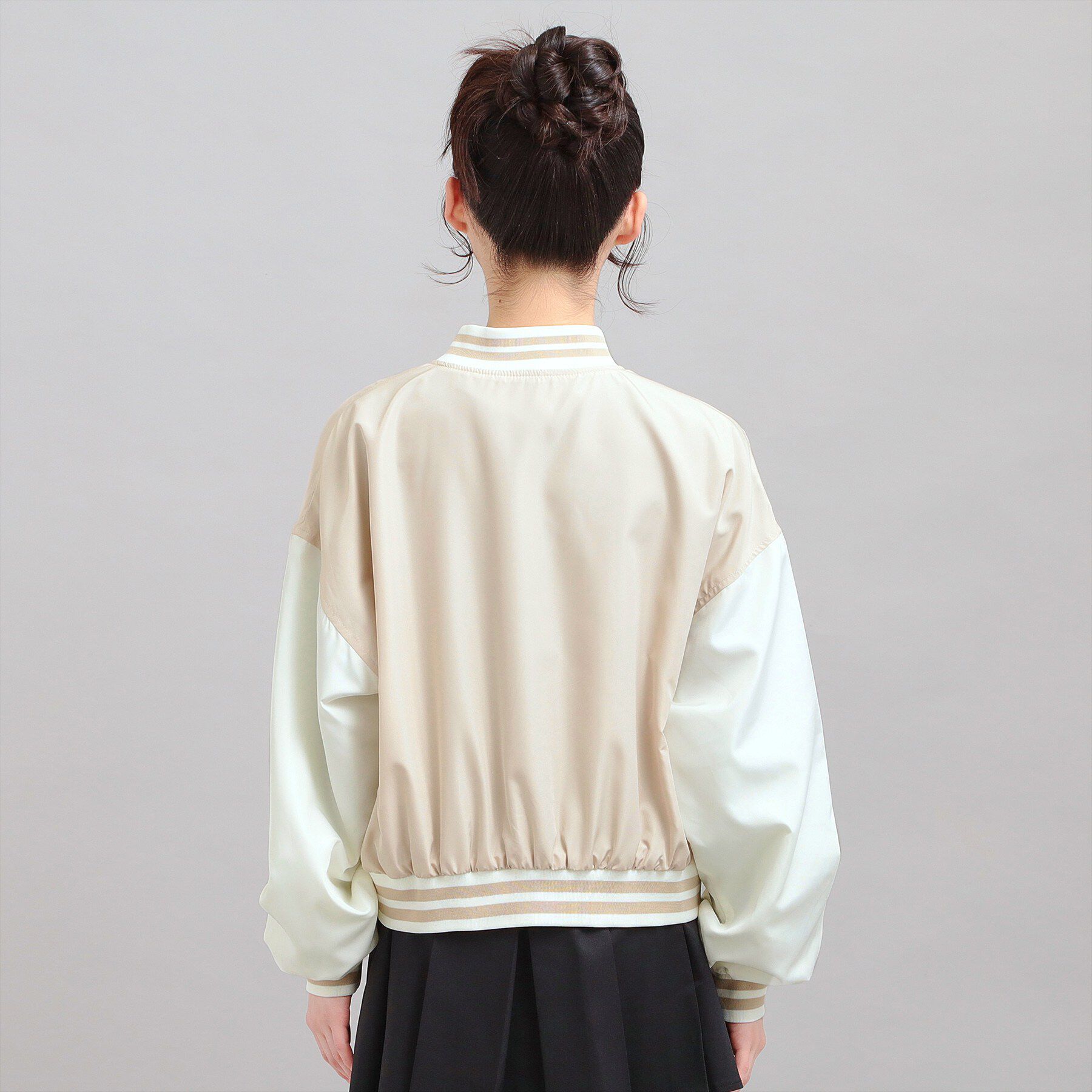 PINK-latte「チアロゴアップリケスタジャン」|ブルゾン・スタジャン|