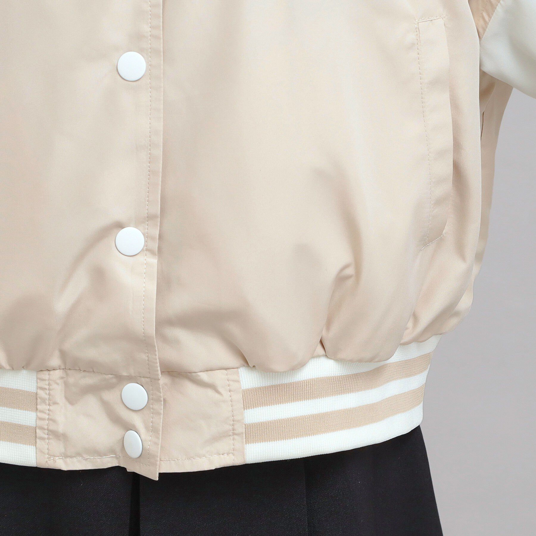 PINK-latte「チアロゴアップリケスタジャン」|ブルゾン・スタジャン|