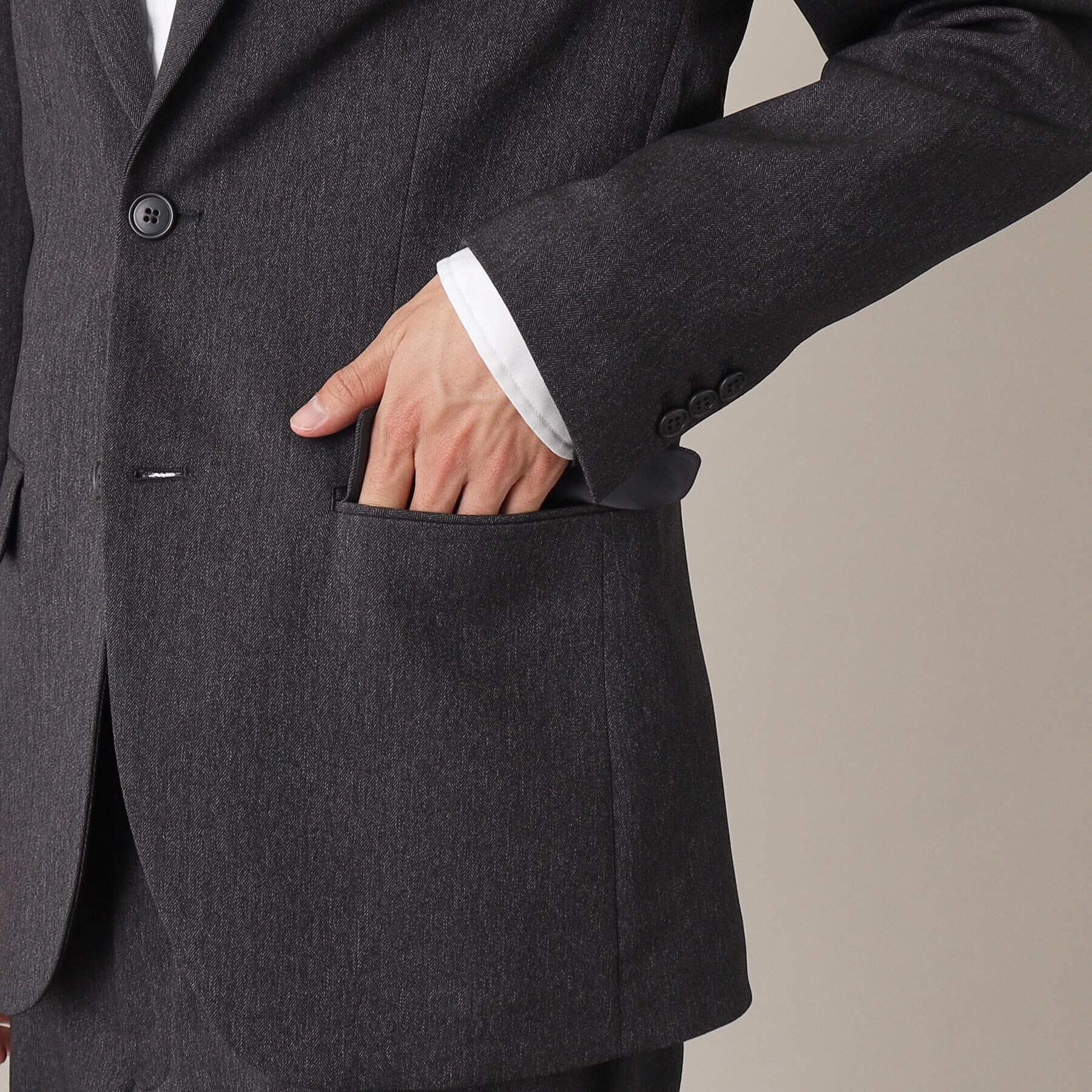 THE SHOP TK「AVANTウーリーヘリンボンジャケット【セットアップ可/ビジネス対応/洗える/ストレッチ素材/シワに」|テーラードジャケット|