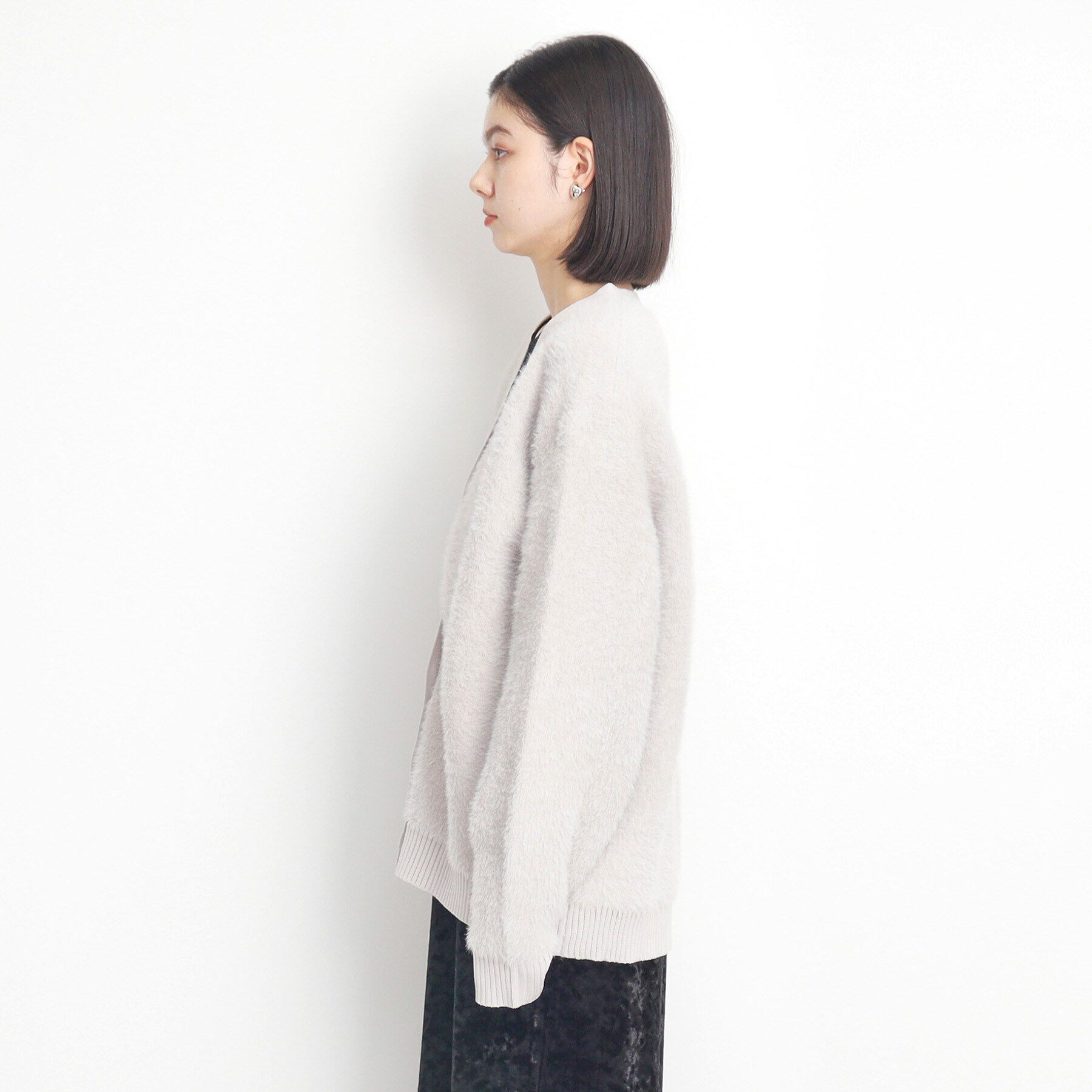 THE SHOP TK「【ライトアウター】フェザーVネックカーディガン/洗える」|カーディガン|
