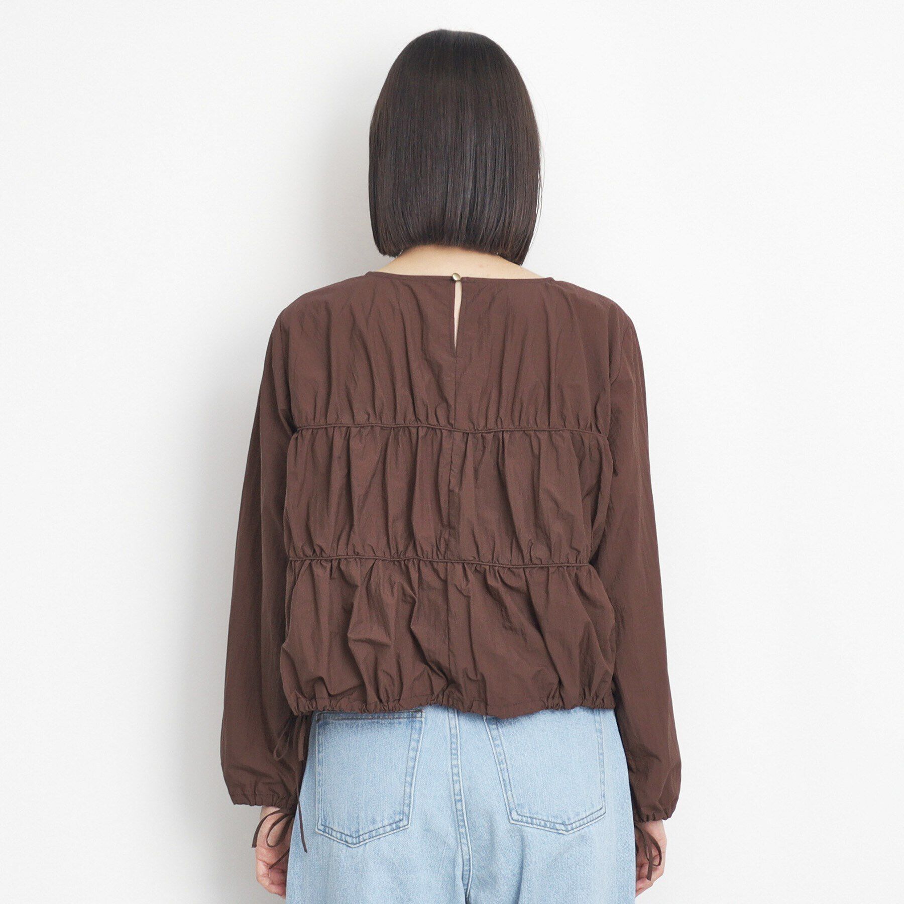 THE SHOP TK「ナイロンシャーリングブラウス【洗える】」|シャツ・ブラウス|