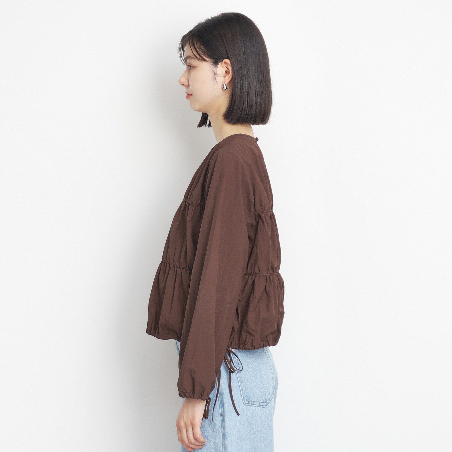 THE SHOP TK「ナイロンシャーリングブラウス【洗える】」|シャツ・ブラウス|