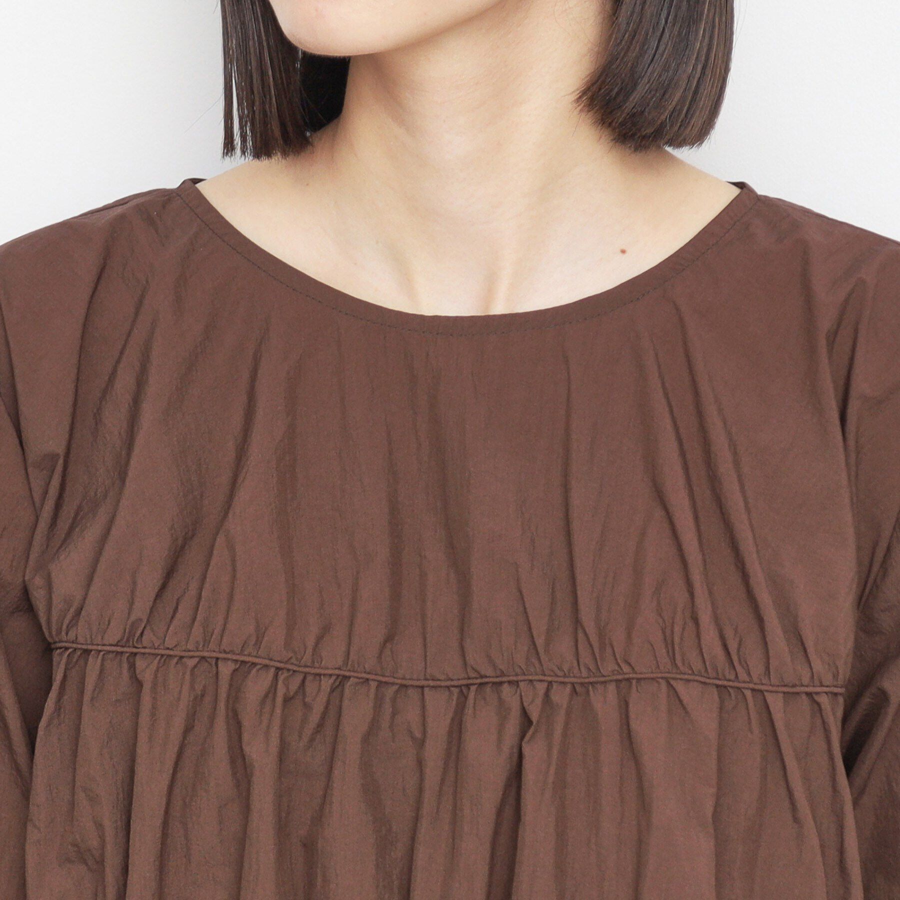 THE SHOP TK「ナイロンシャーリングブラウス【洗える】」|シャツ・ブラウス|