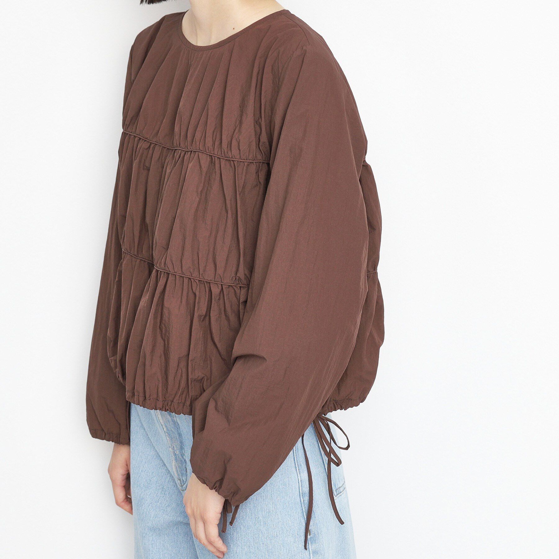 THE SHOP TK「ナイロンシャーリングブラウス【洗える】」|シャツ・ブラウス|