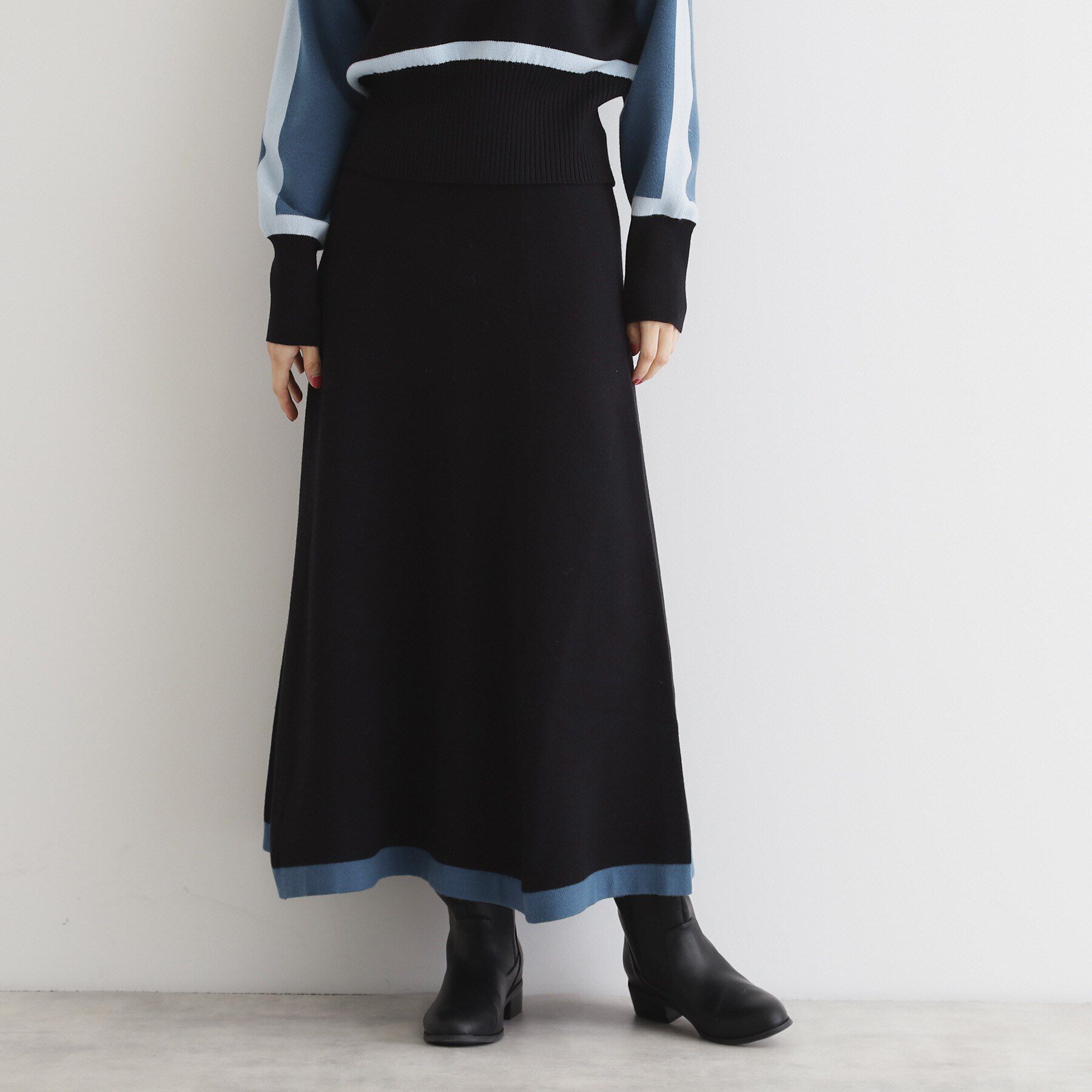 THE SHOP TK「【上下セットアイテム】配色ニットセットアップ/洗える」|スーツ|