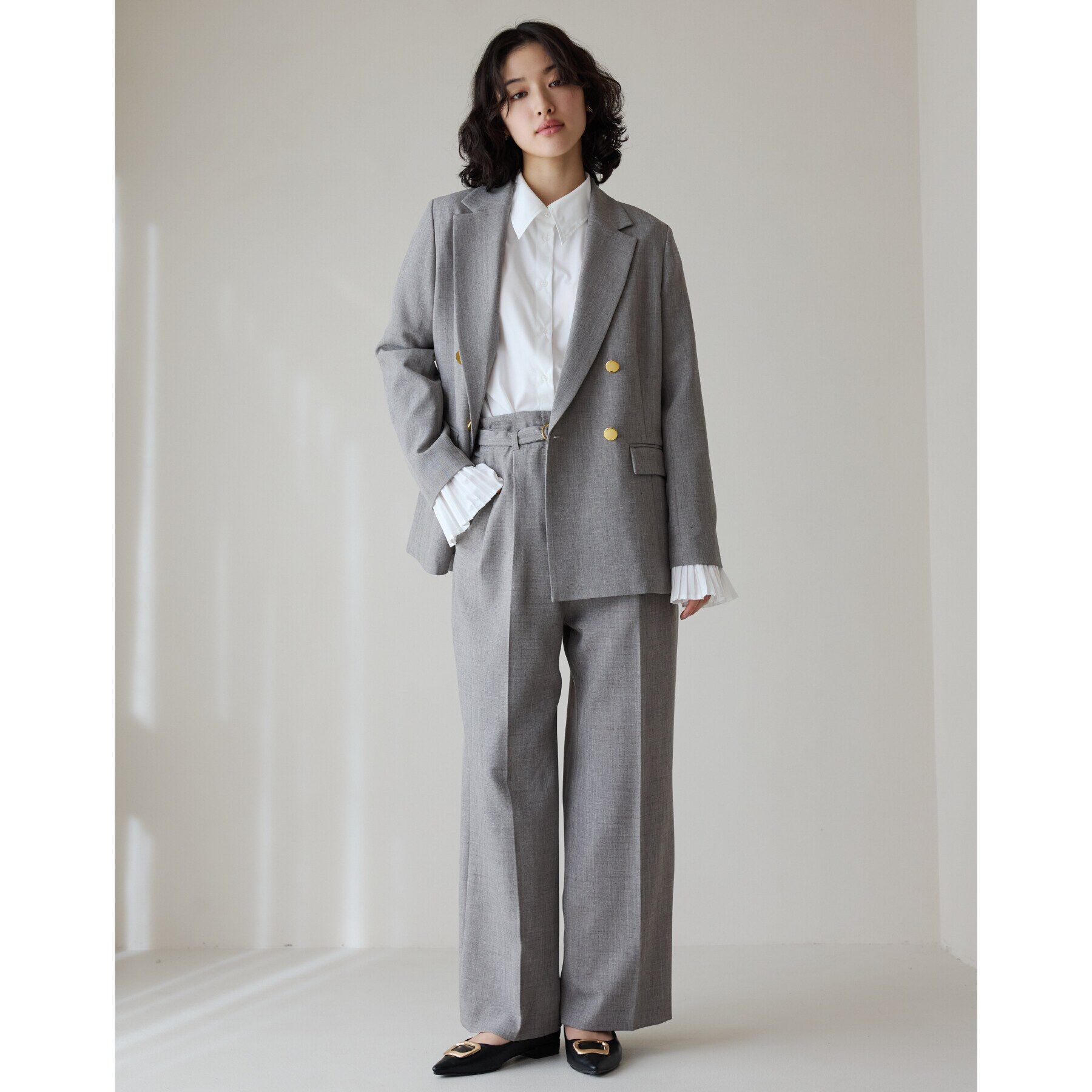 THE SHOP TK「【ONOFF活躍／セレモニー／通勤】CAVIAN タックワイドパンツ／洗える」|その他|