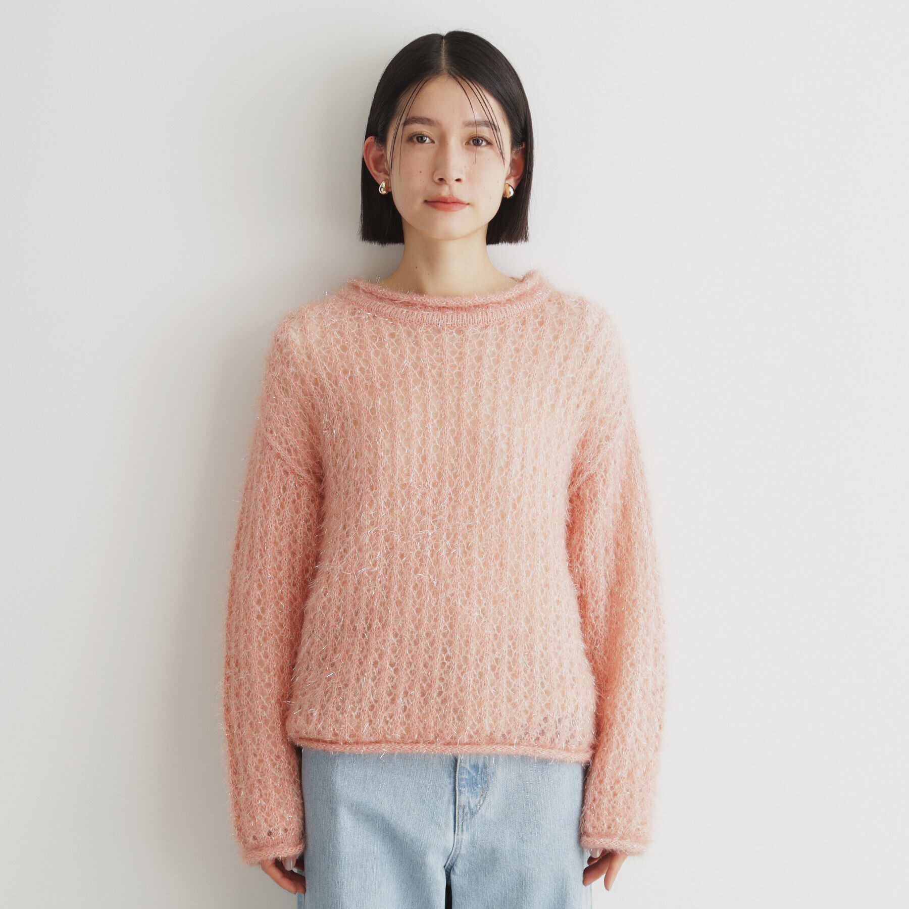 THE SHOP TK「【毛玉になりにくい】ラメメッシュニット/洗える」|ニット・セーター|