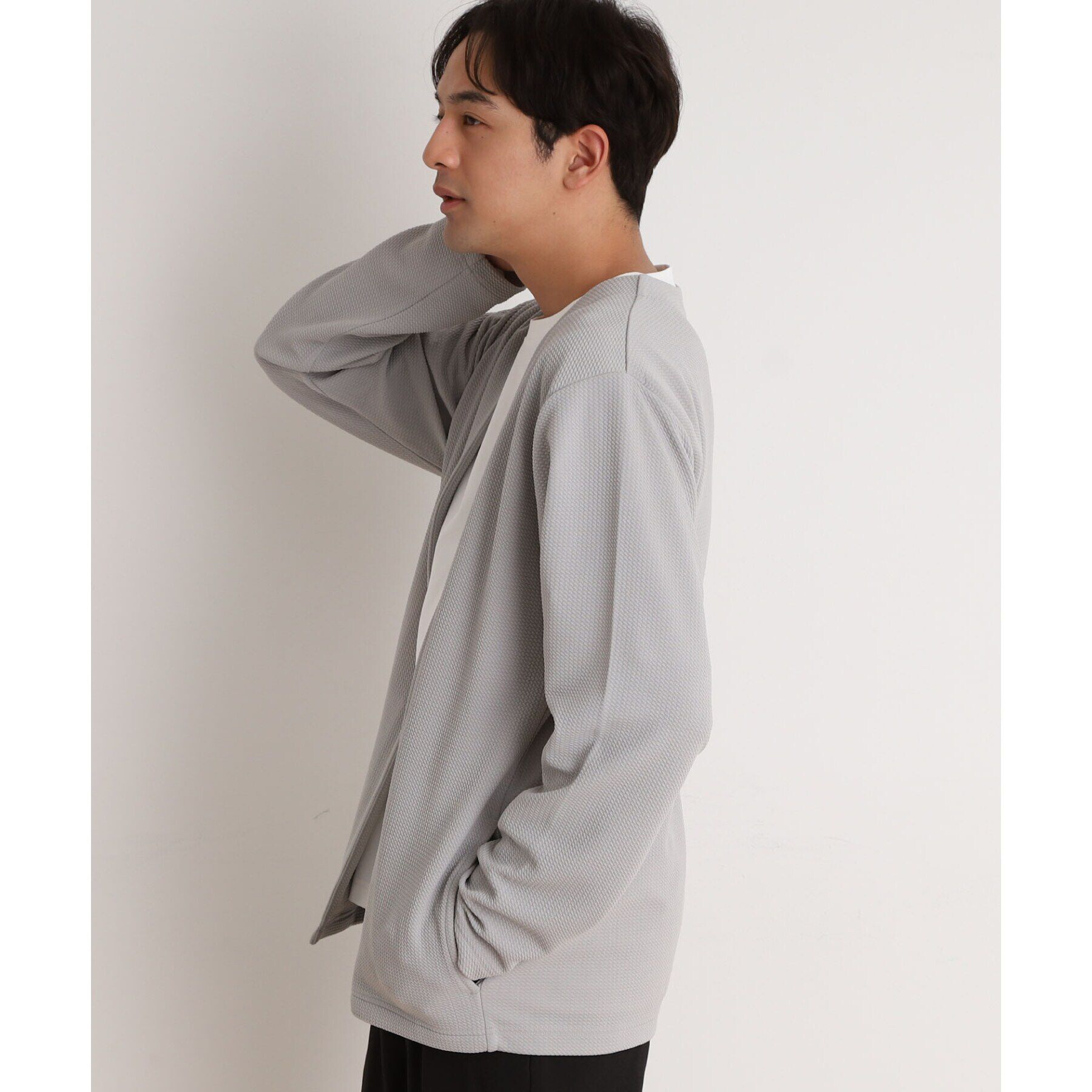 THE SHOP TK「ミニフクレアンサンブルカーディガン 【長袖カーディガン＋半袖Tシャツセットアイテム】」|カーディガン|