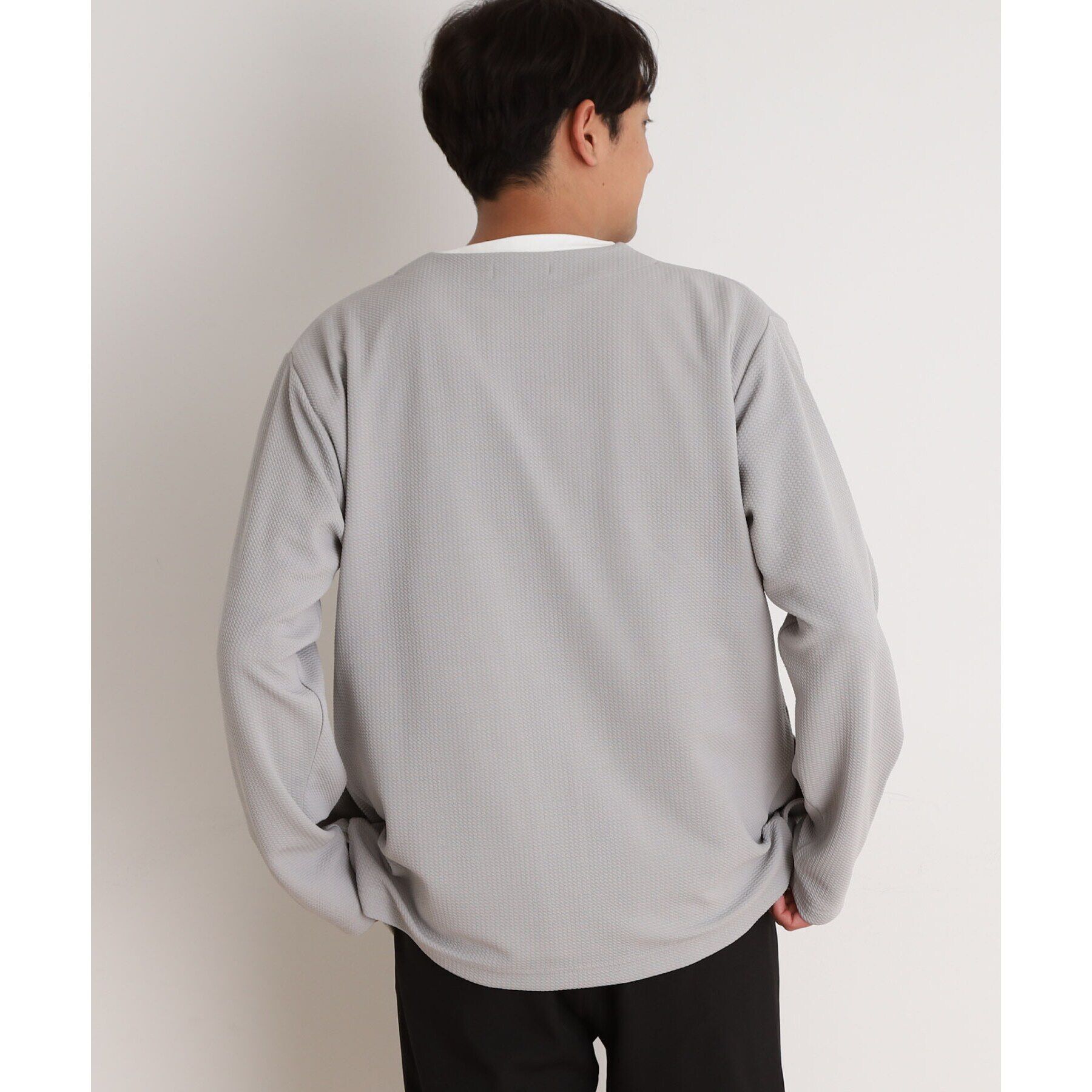 THE SHOP TK「ミニフクレアンサンブルカーディガン 【長袖カーディガン＋半袖Tシャツセットアイテム】」|カーディガン|