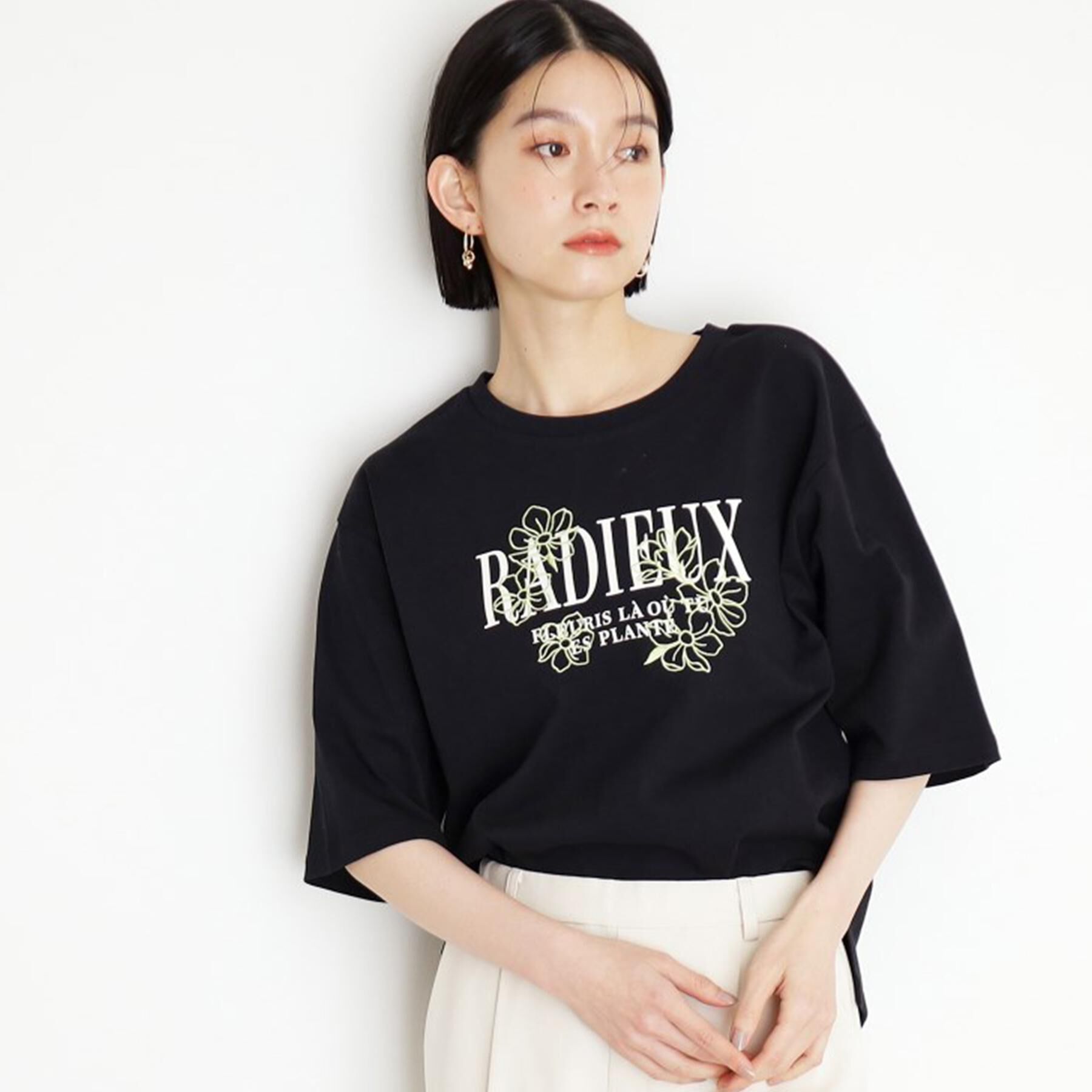 THE SHOP TK「オーガニックコットンロゴＴ【洗濯機OK】」|Tシャツ・カットソー|ブラック(019)