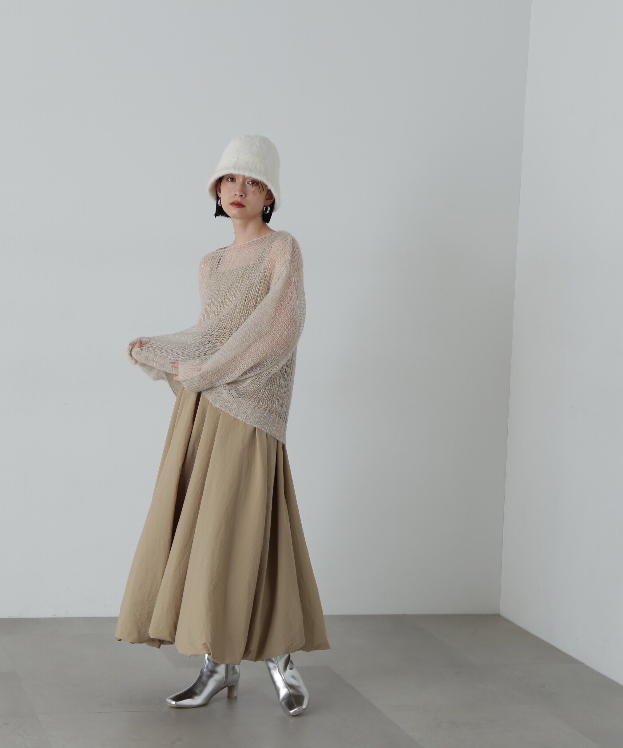  「透かし編みモヘヤ混ニット」|ニット・セーター|