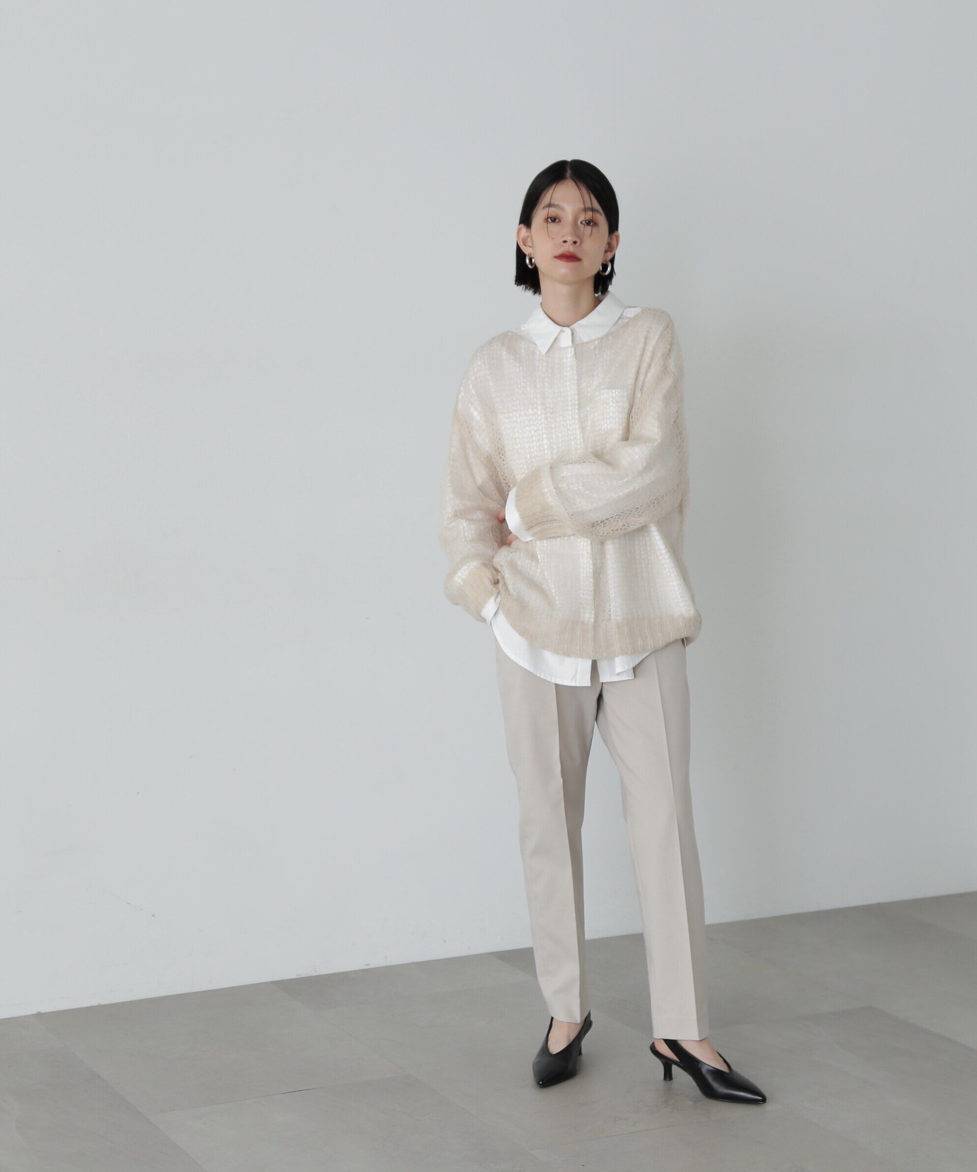  「透かし編みモヘヤ混ニット」|ニット・セーター|