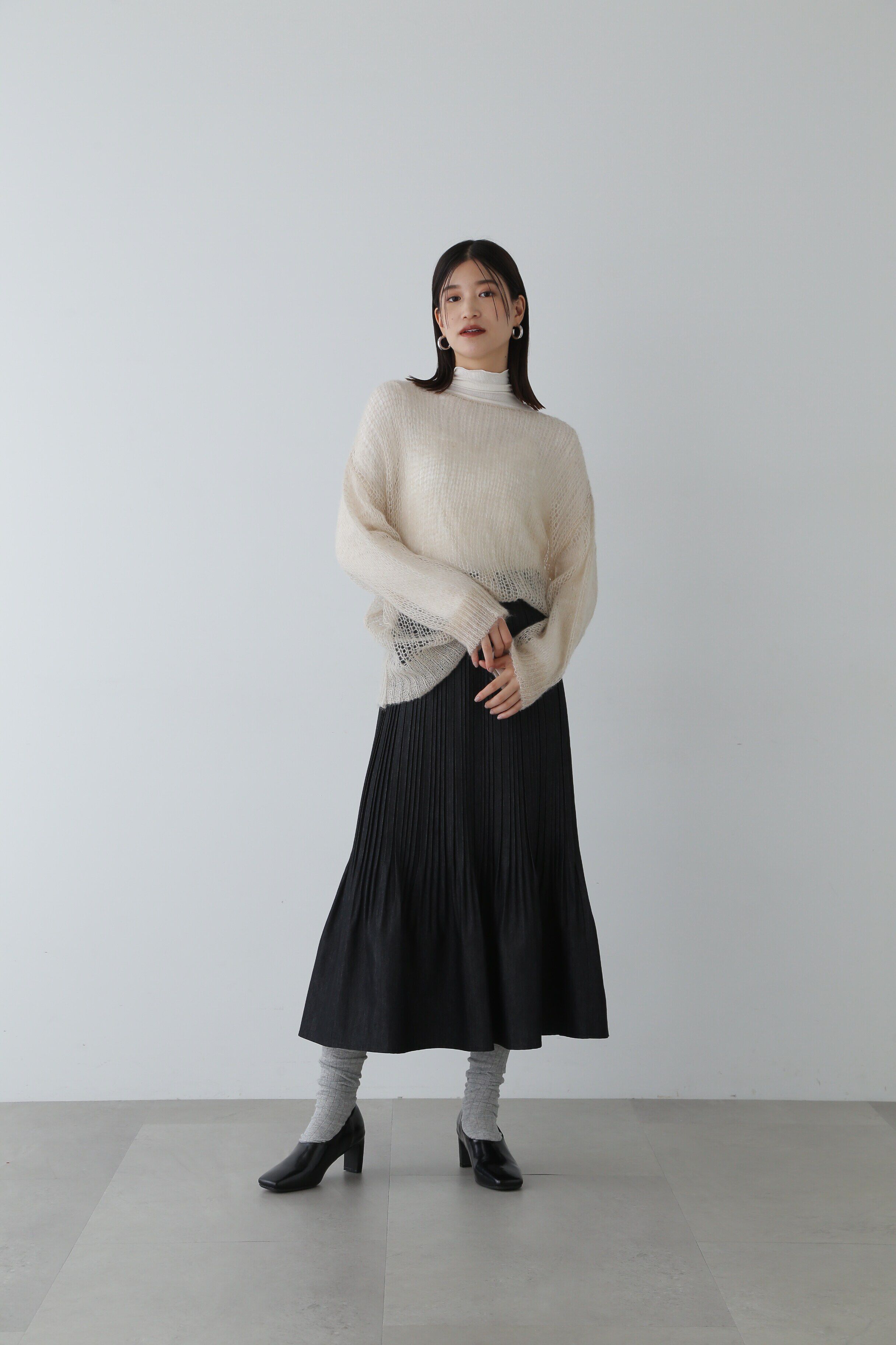  「透かし編みモヘヤ混ニット」|ニット・セーター|