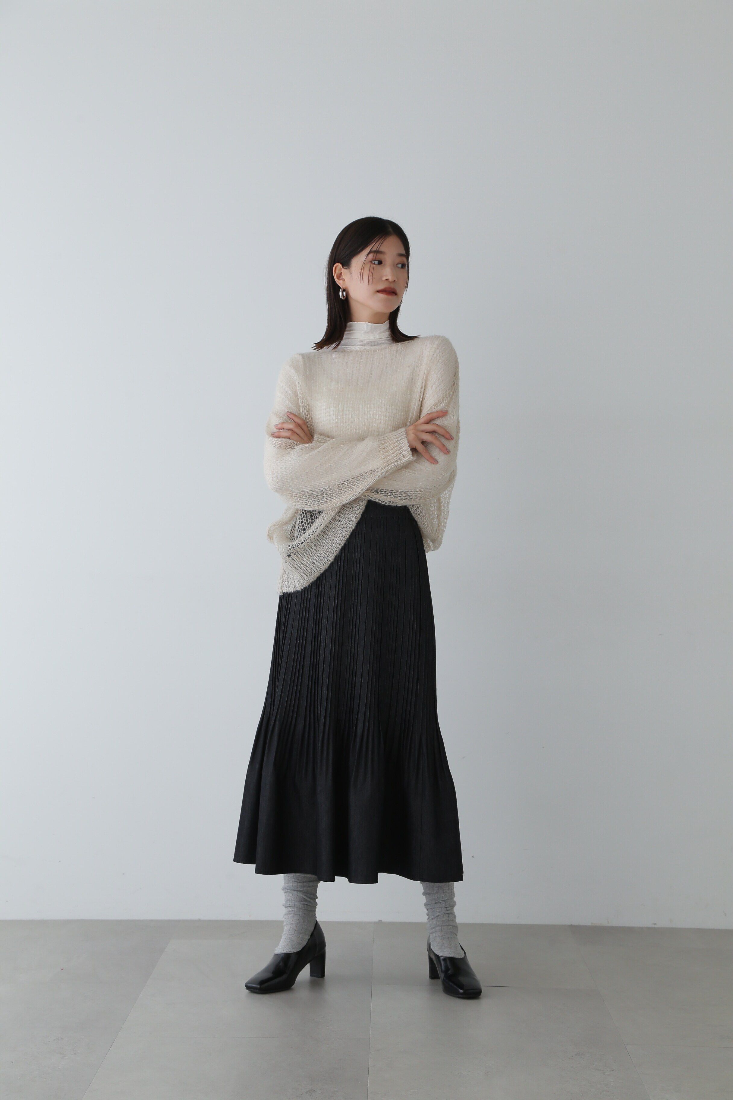  「透かし編みモヘヤ混ニット」|ニット・セーター|