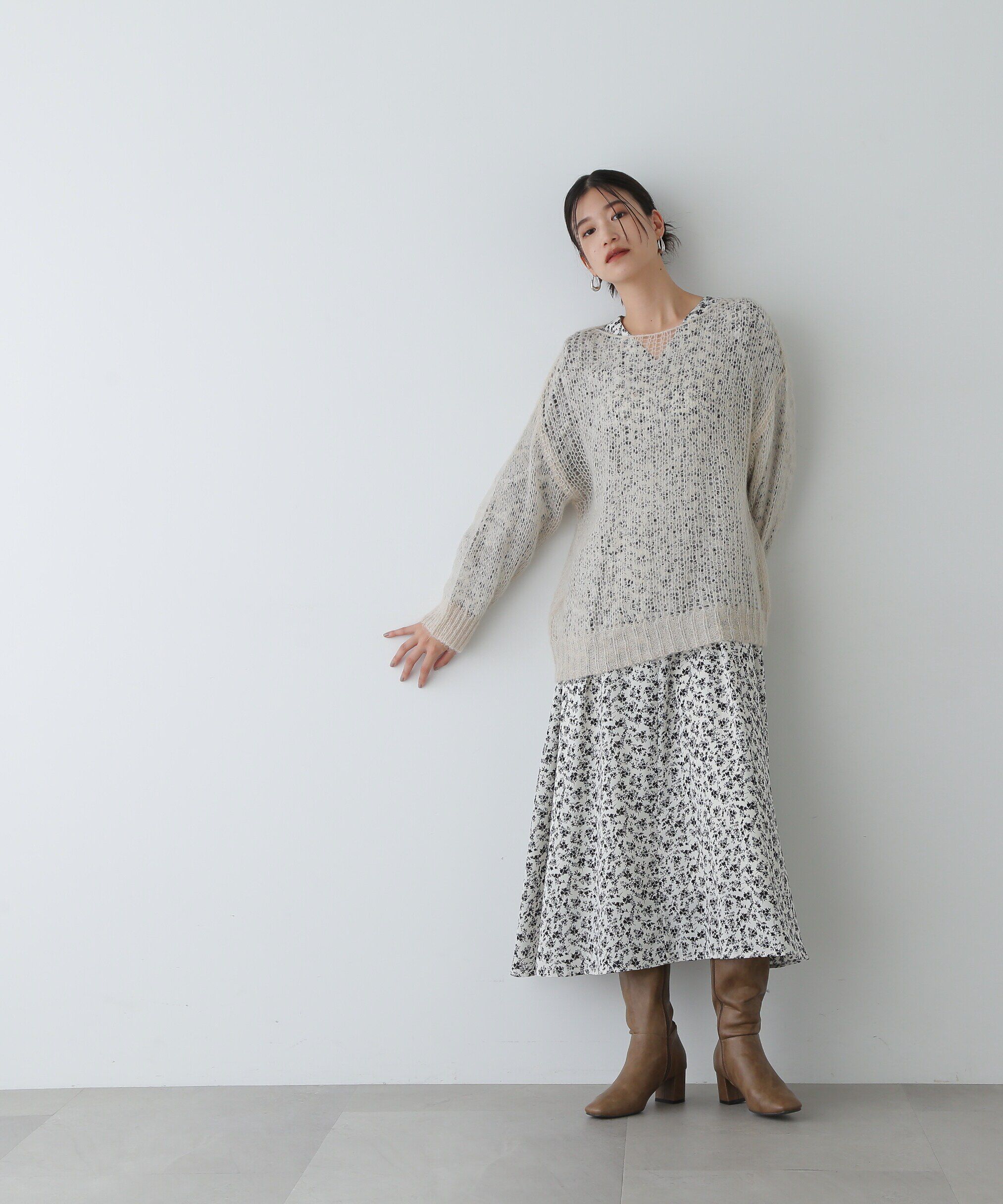  「透かし編みモヘヤ混ニット」|ニット・セーター|