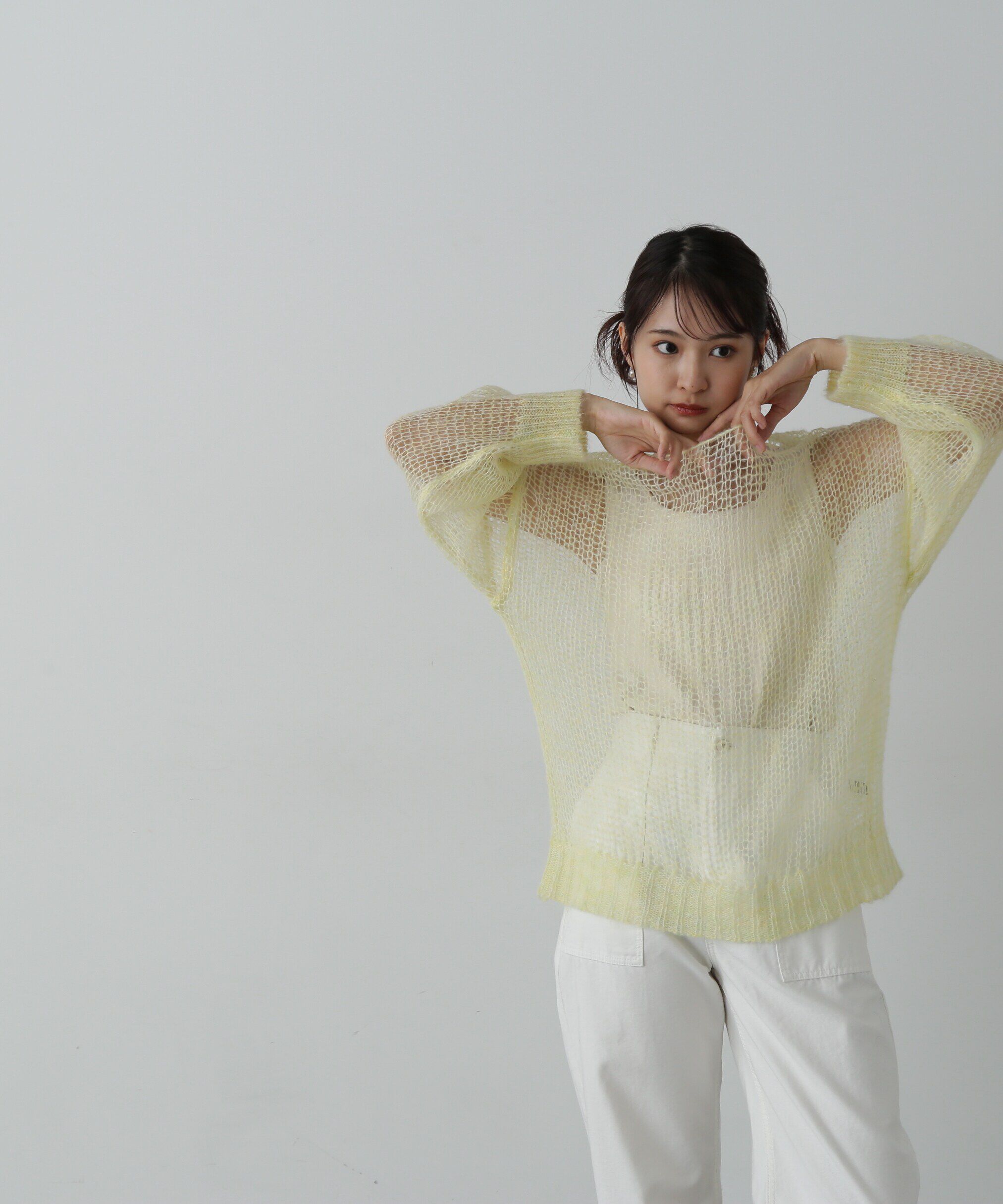  「透かし編みモヘヤ混ニット」|ニット・セーター|