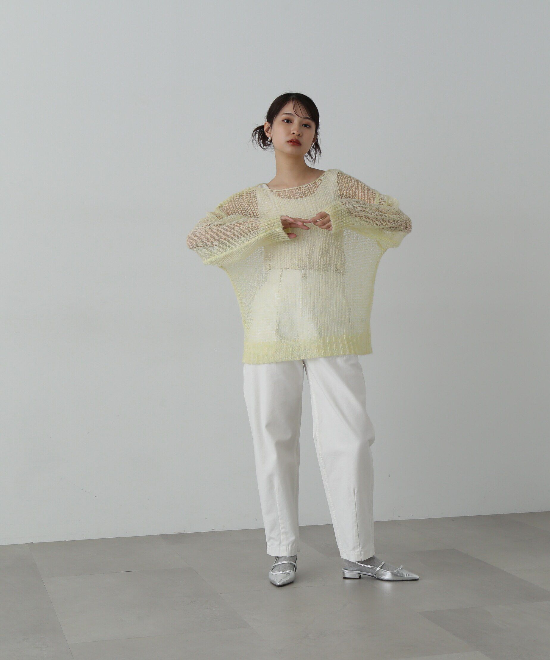  「透かし編みモヘヤ混ニット」|ニット・セーター|