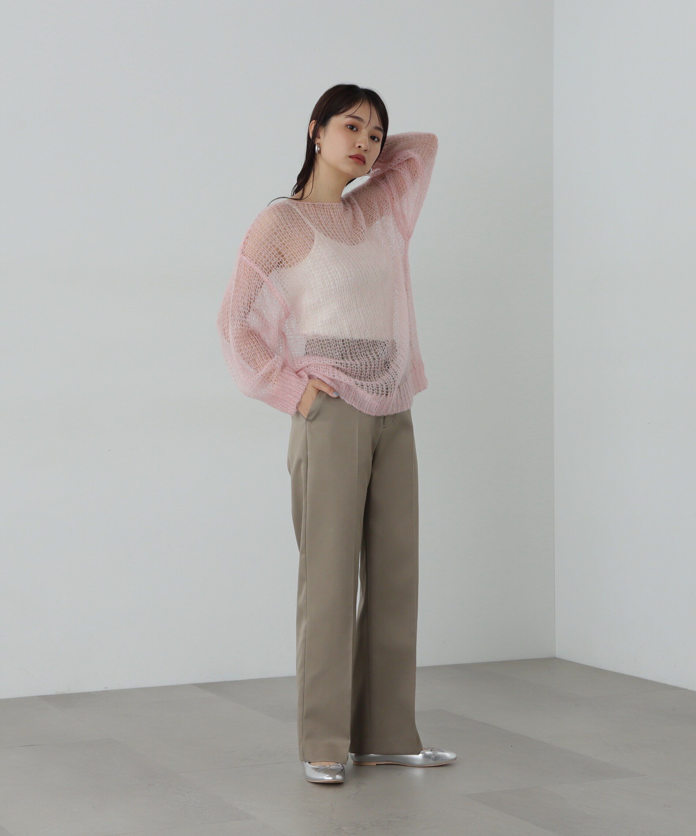  「透かし編みモヘヤ混ニット」|ニット・セーター|