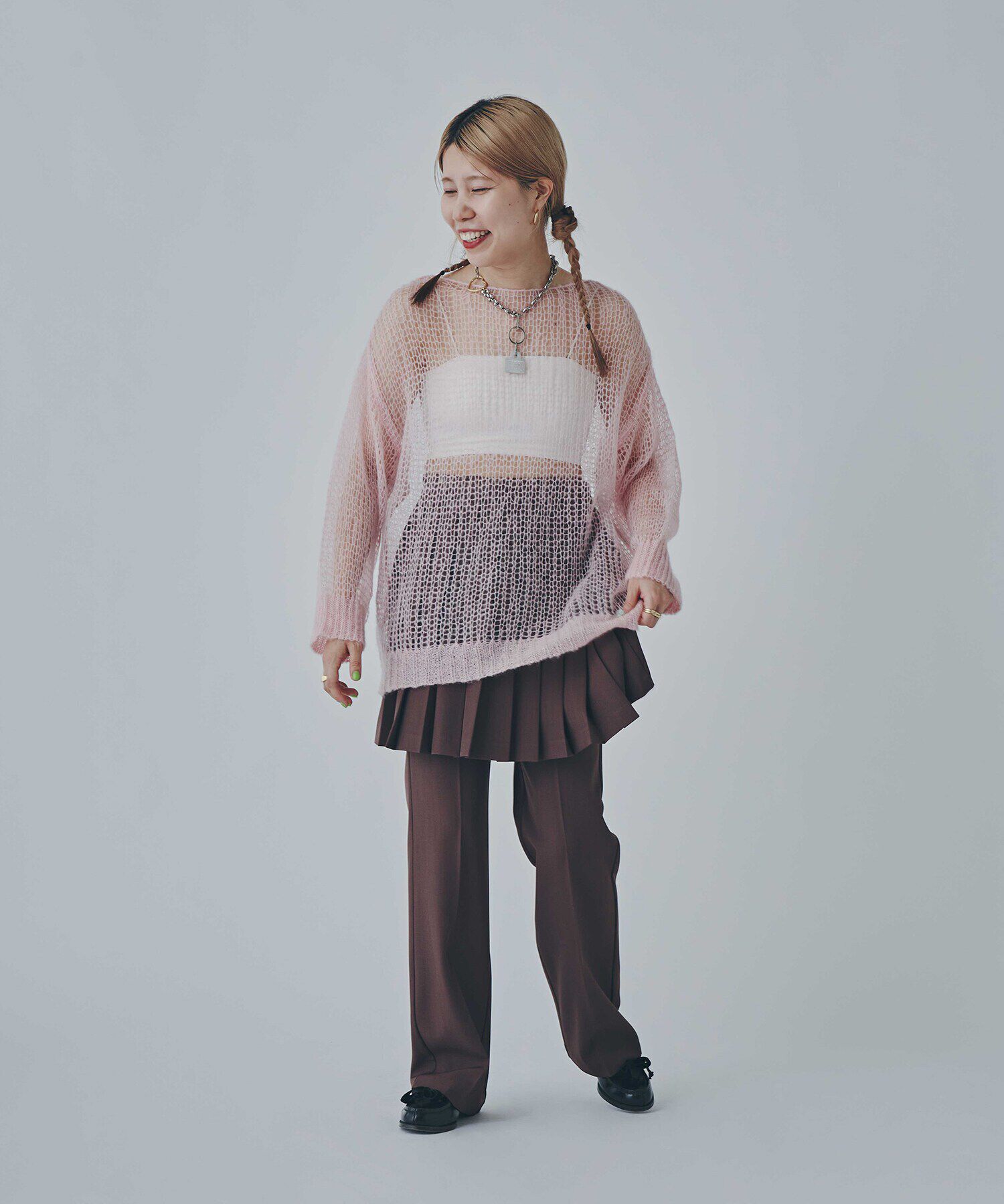  「透かし編みモヘヤ混ニット」|ニット・セーター|