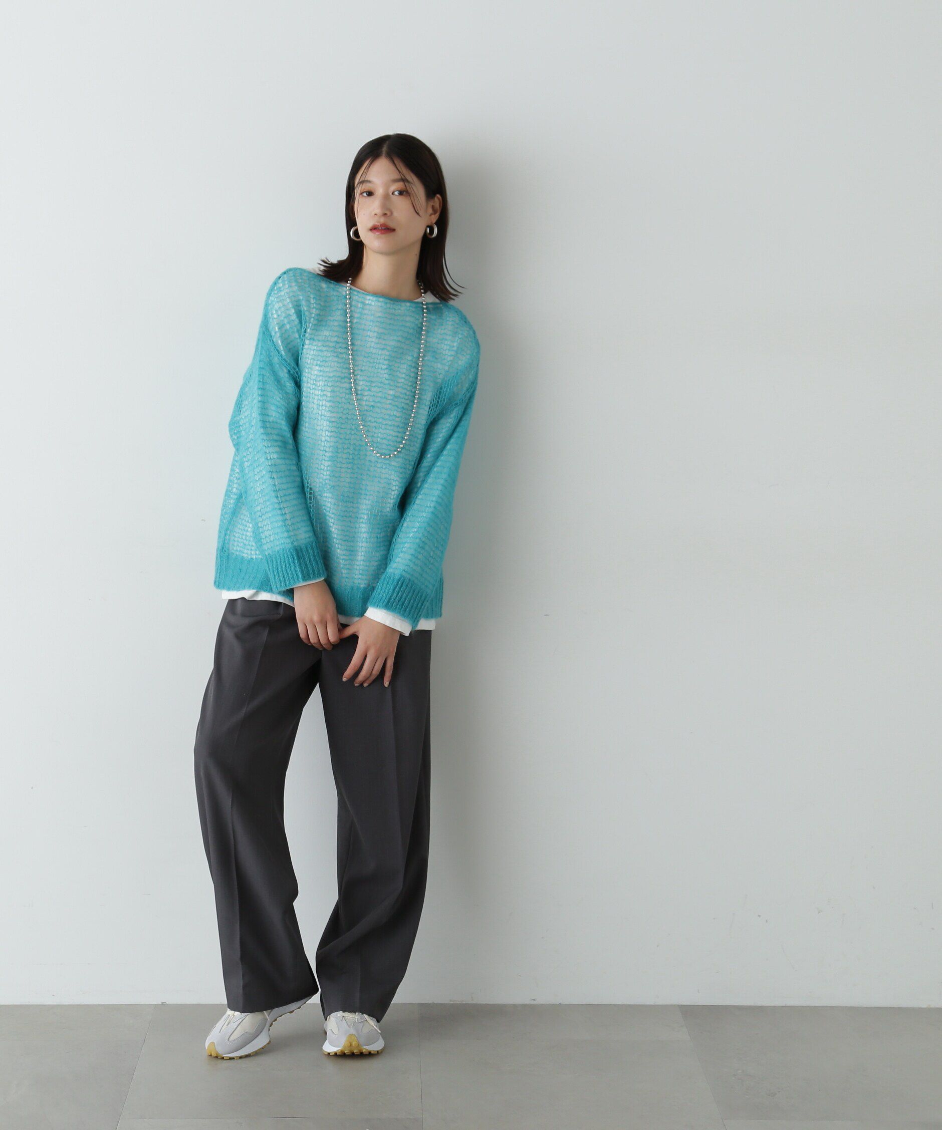  「透かし編みモヘヤ混ニット」|ニット・セーター|