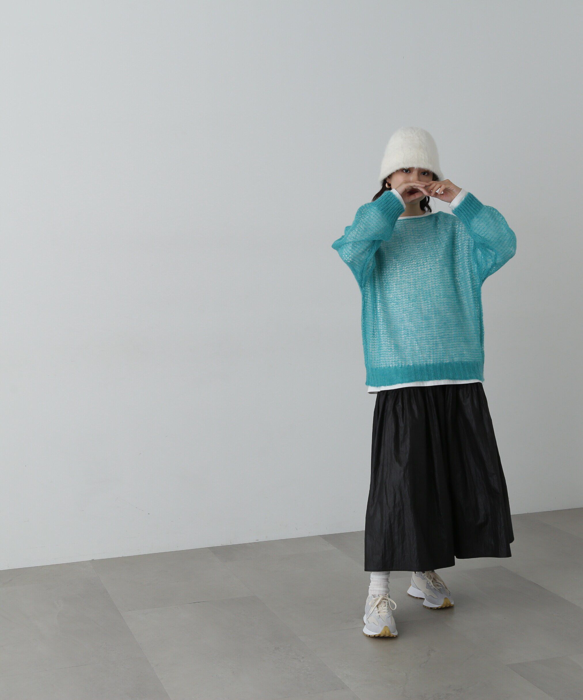  「透かし編みモヘヤ混ニット」|ニット・セーター|