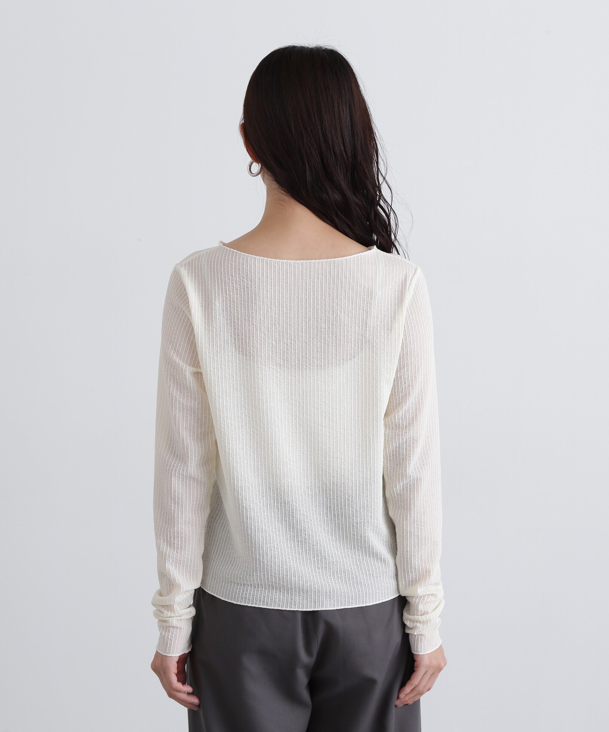  「シュリンクボートネックカットソー」|Tシャツ・カットソー|