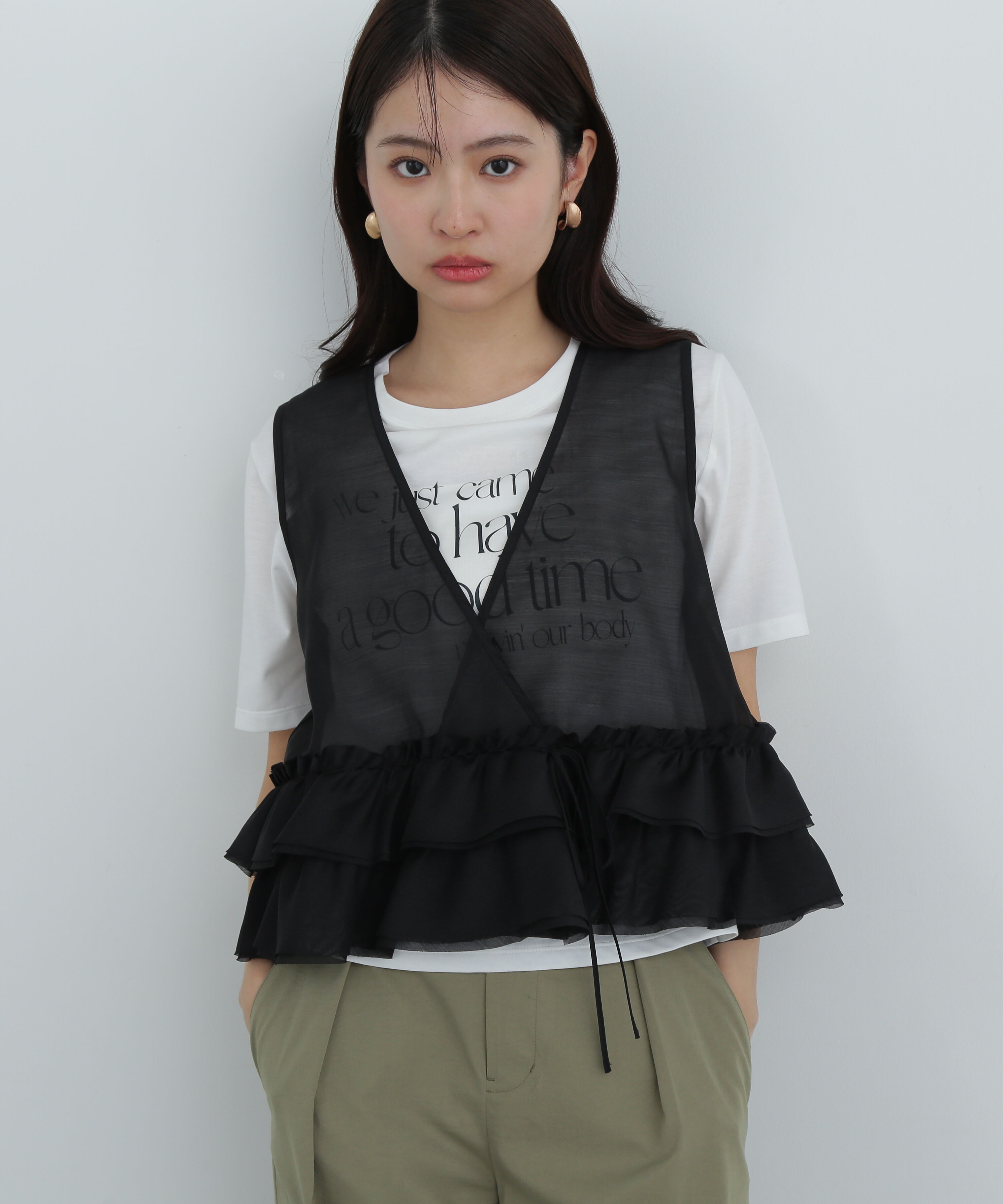  「フリルレイヤードジレ」|シャツ・ブラウス|