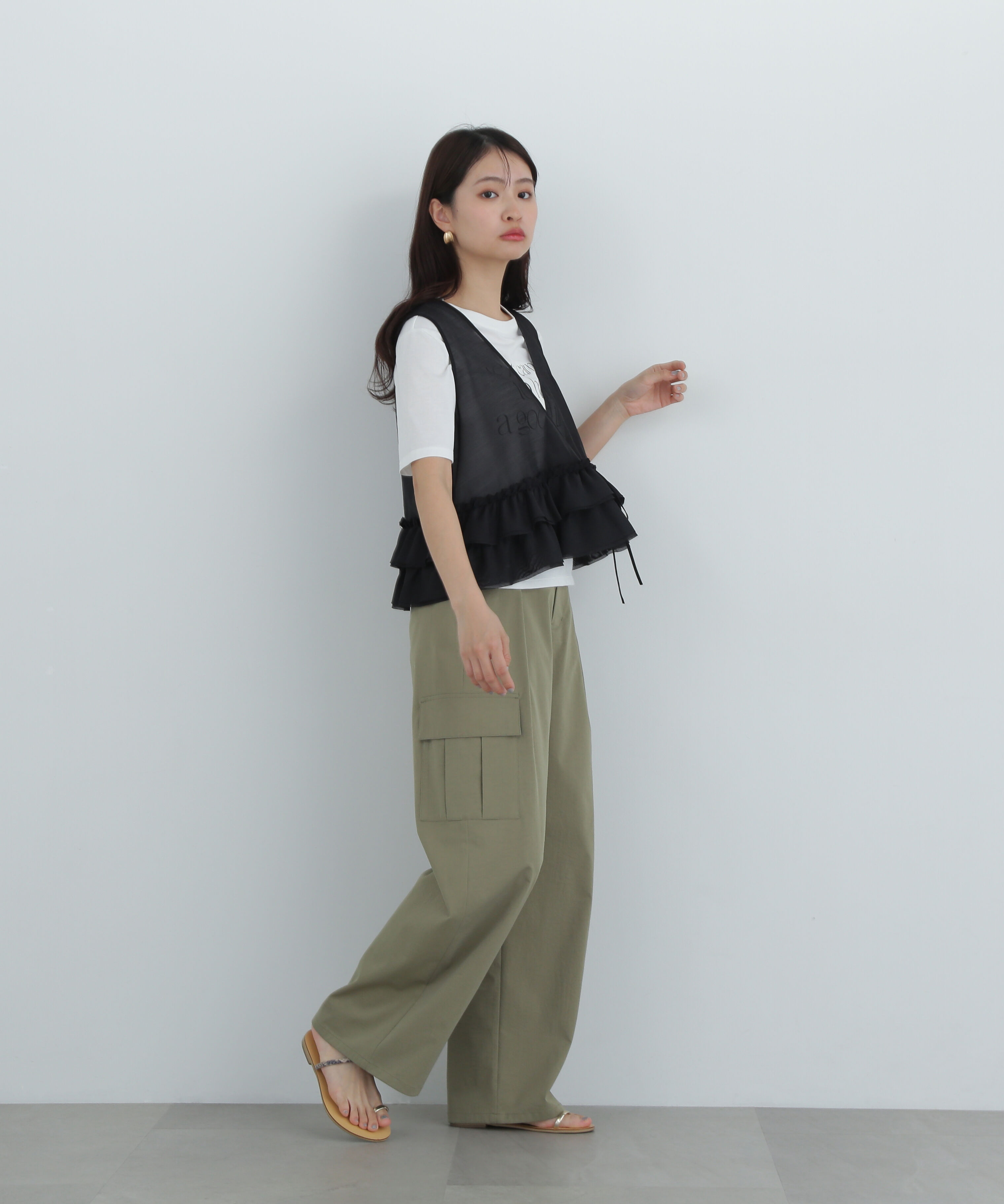  「フリルレイヤードジレ」|シャツ・ブラウス|