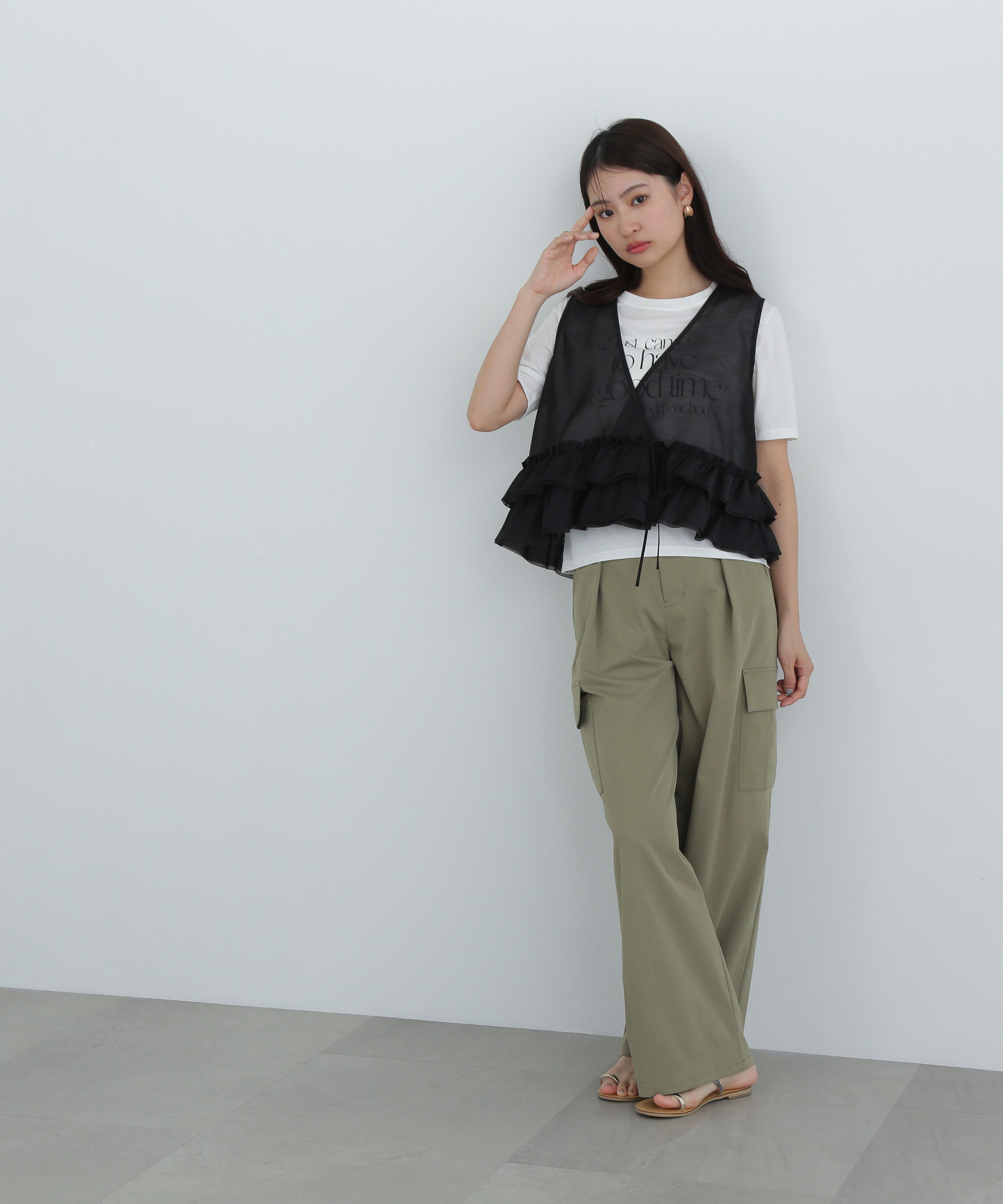  「フリルレイヤードジレ」|シャツ・ブラウス|