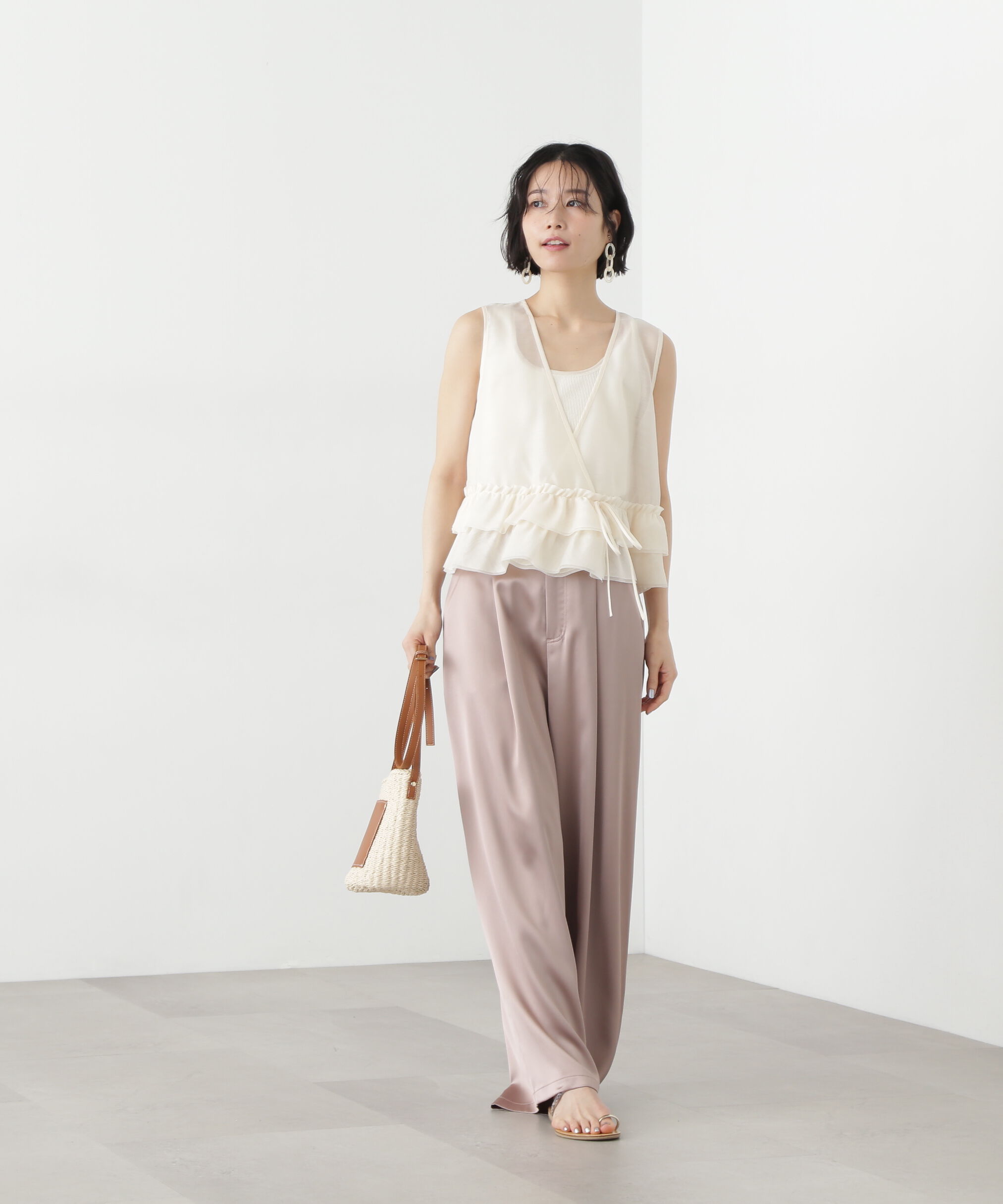  「フリルレイヤードジレ」|シャツ・ブラウス|