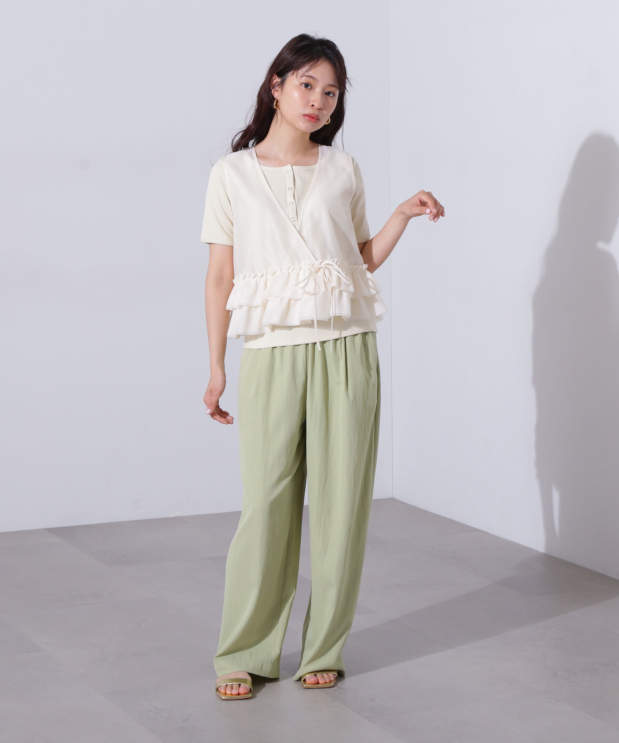  「フリルレイヤードジレ」|シャツ・ブラウス|