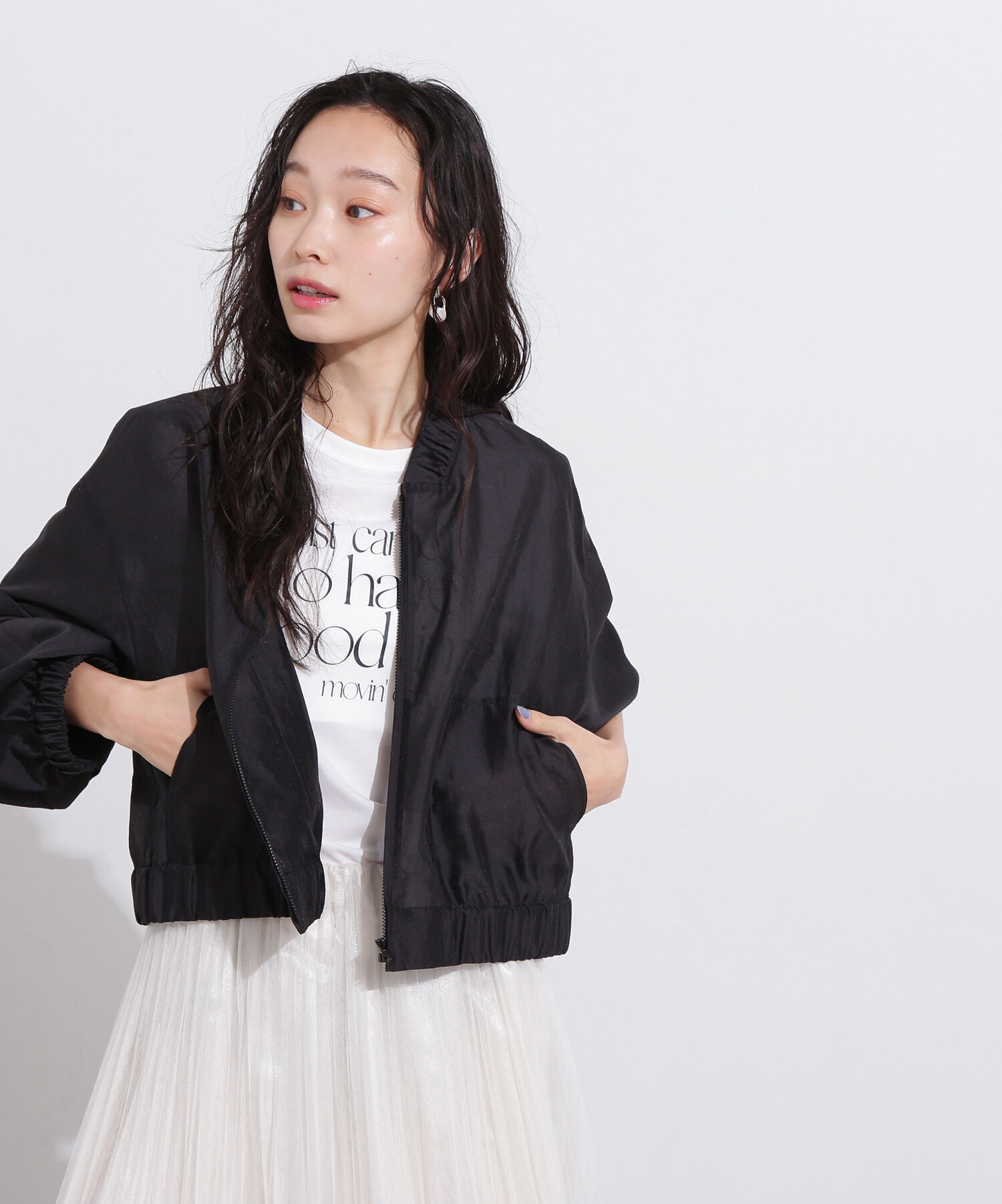  「シアーブルゾン」|ブルゾン・スタジャン|ブラック