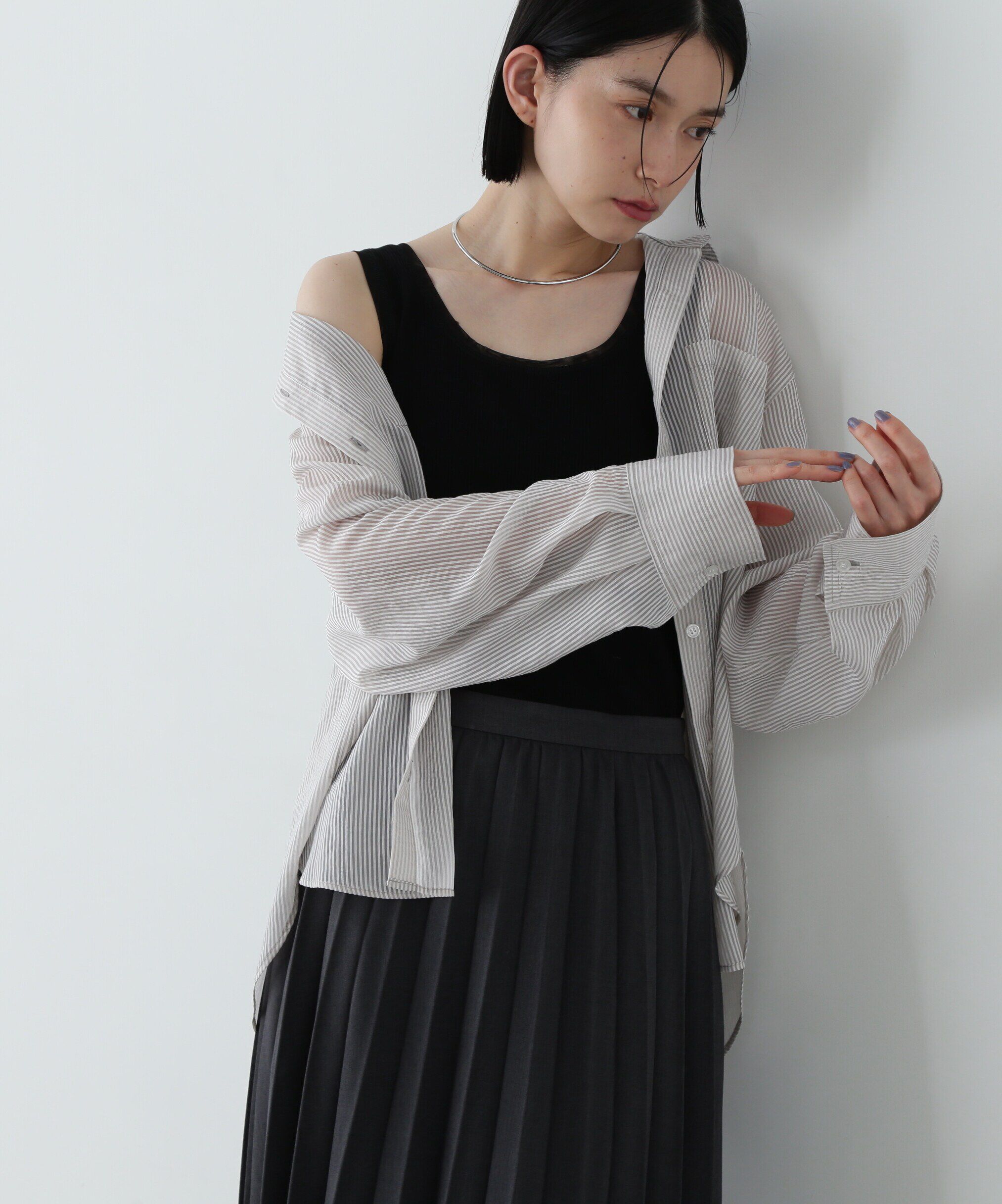  「シアートリムタンクトップ」|Tシャツ・カットソー|ブラック