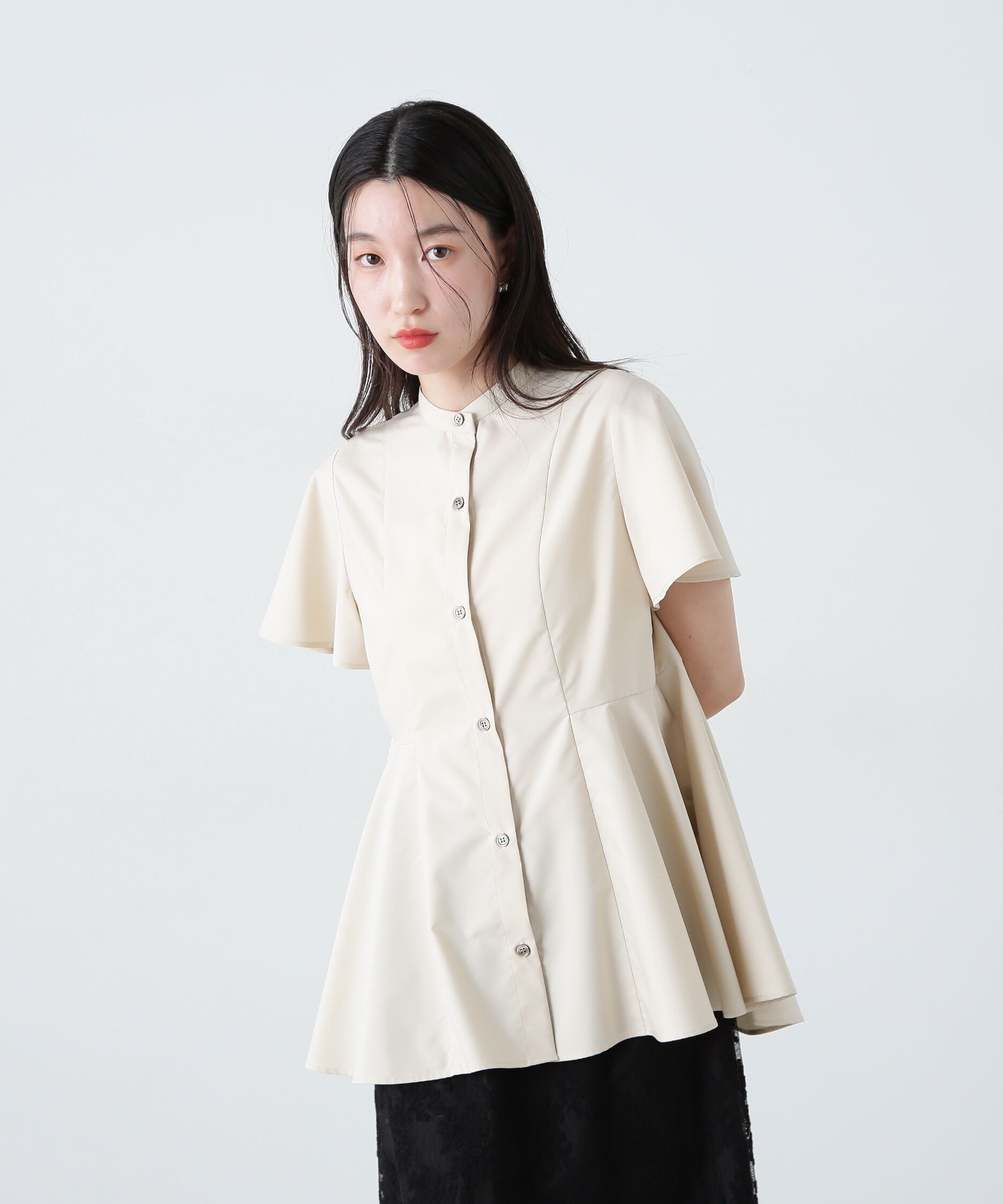  「フレアスリーブペプラムブラウス」|シャツ・ブラウス|