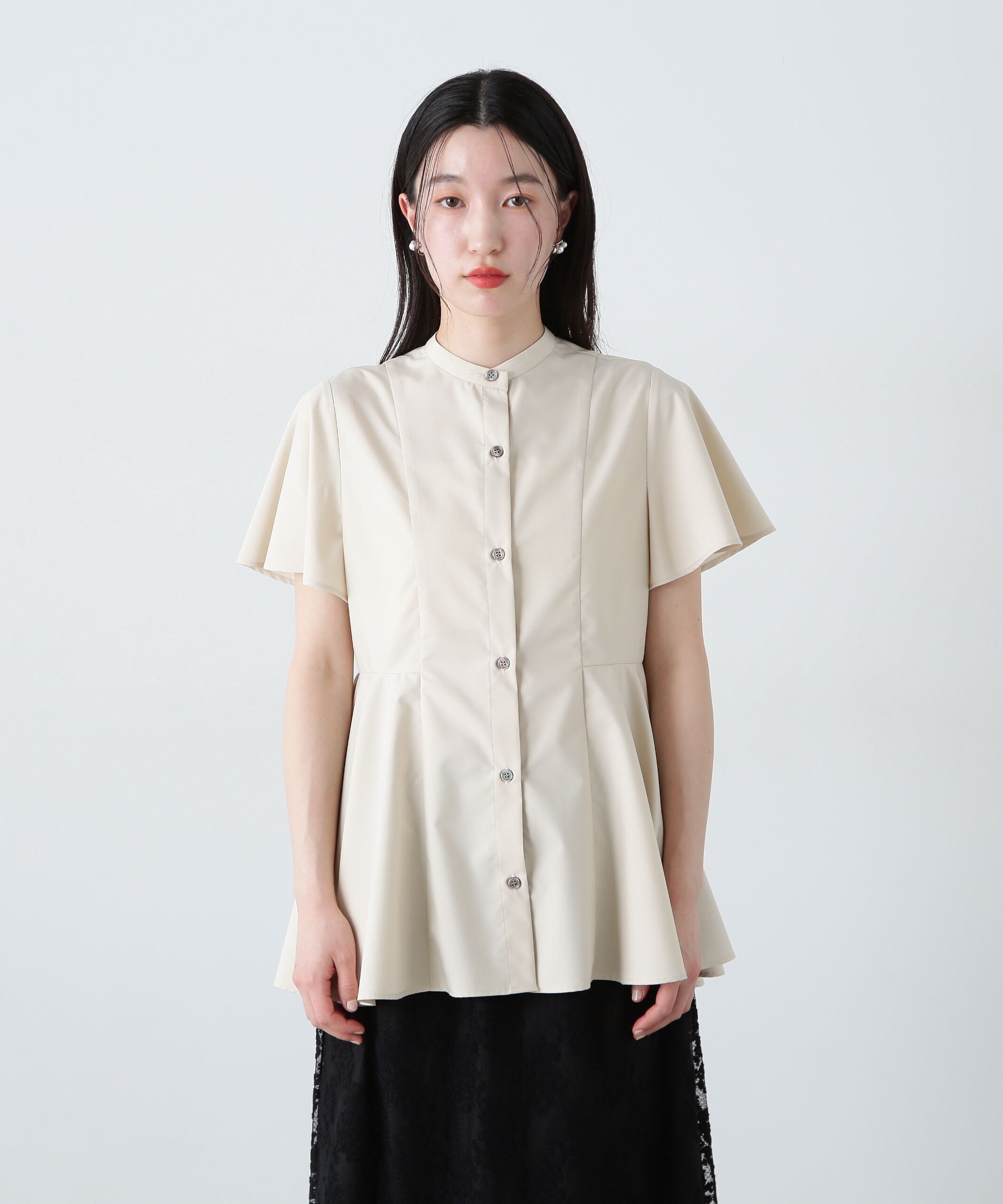  「フレアスリーブペプラムブラウス」|シャツ・ブラウス|