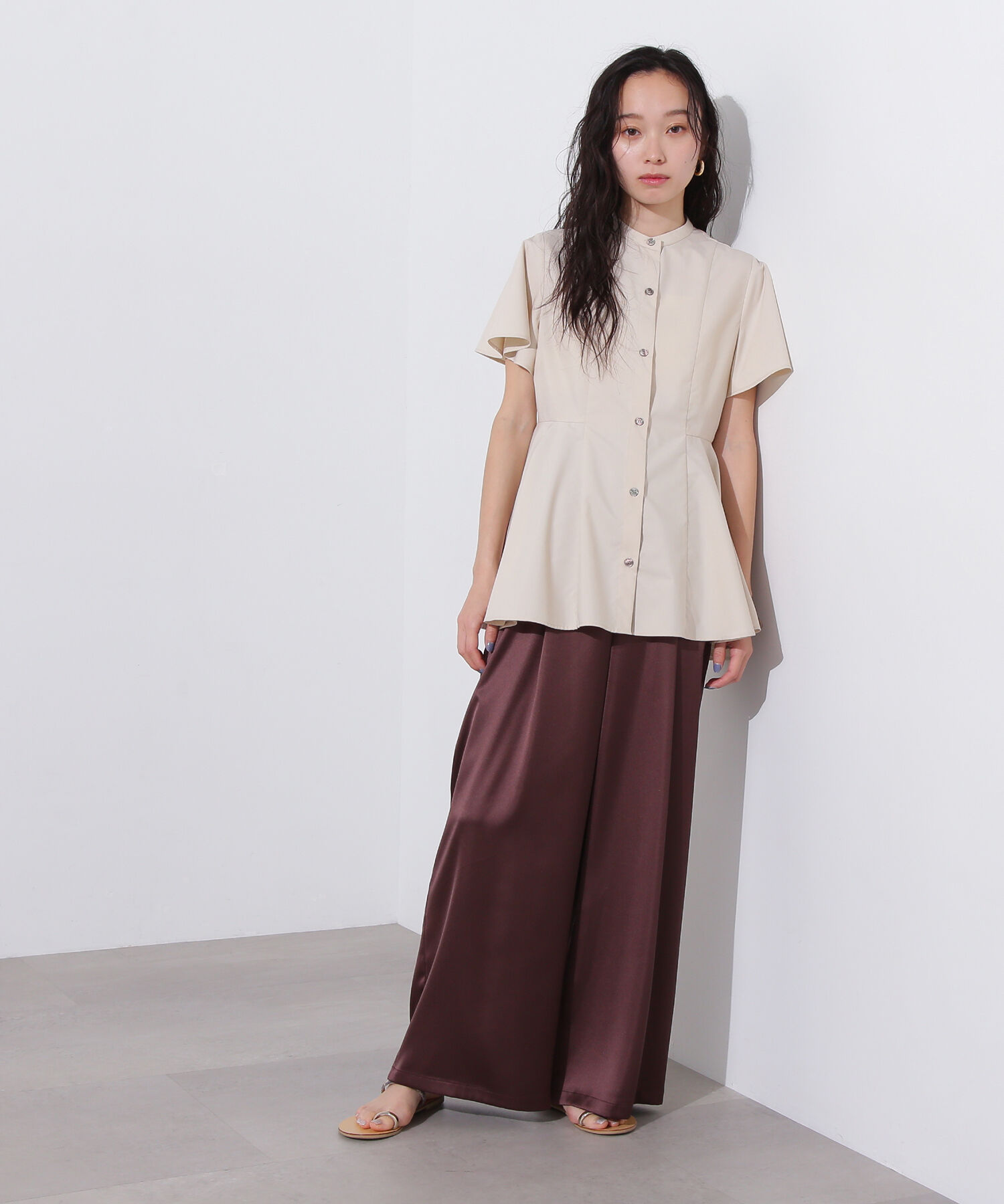  「フレアスリーブペプラムブラウス」|シャツ・ブラウス|