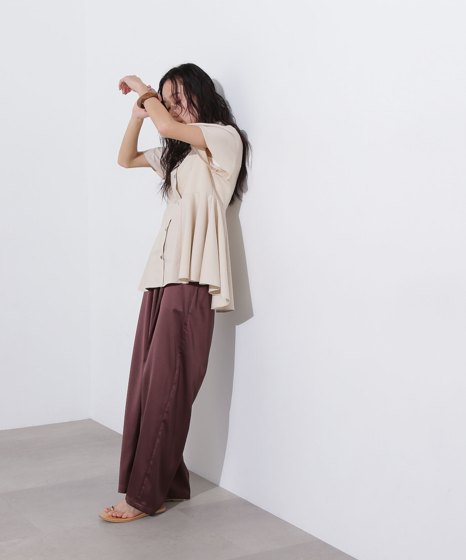  「フレアスリーブペプラムブラウス」|シャツ・ブラウス|