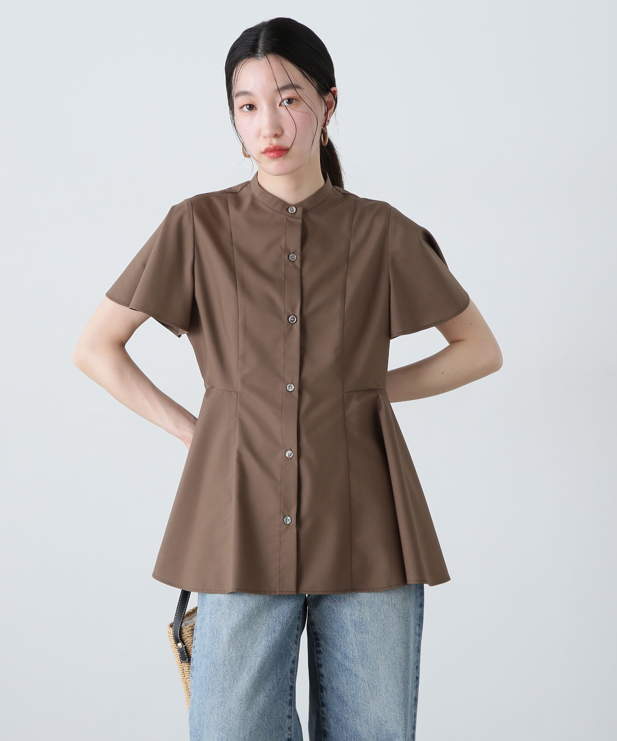  「フレアスリーブペプラムブラウス」|シャツ・ブラウス|