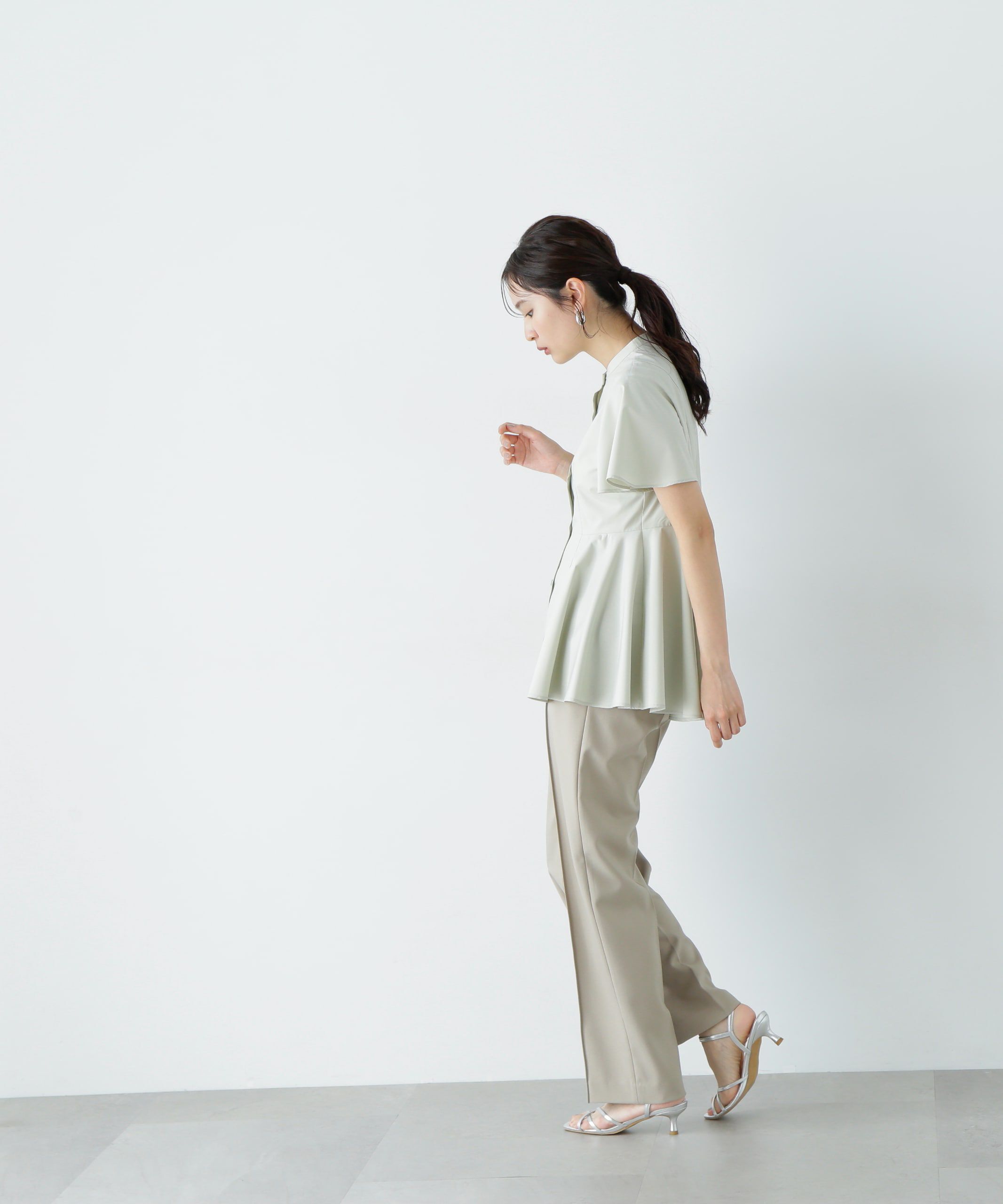  「フレアスリーブペプラムブラウス」|シャツ・ブラウス|