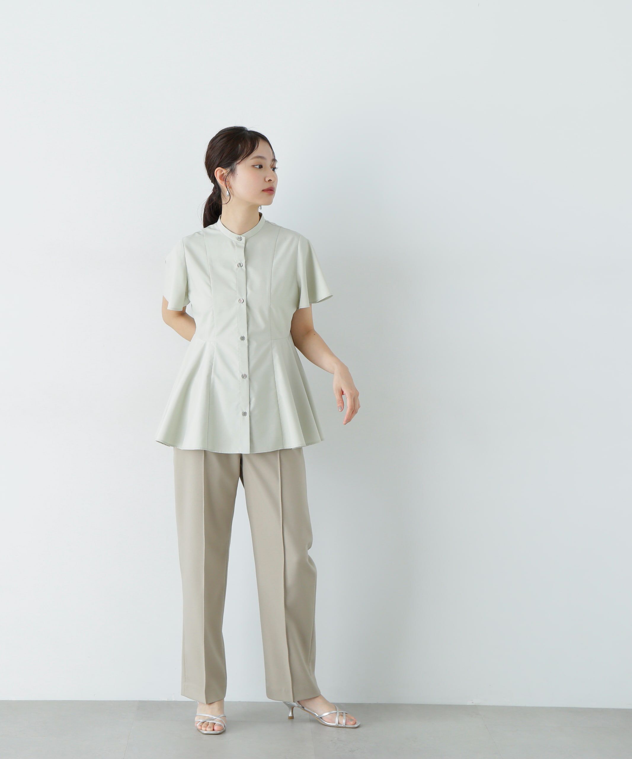  「フレアスリーブペプラムブラウス」|シャツ・ブラウス|